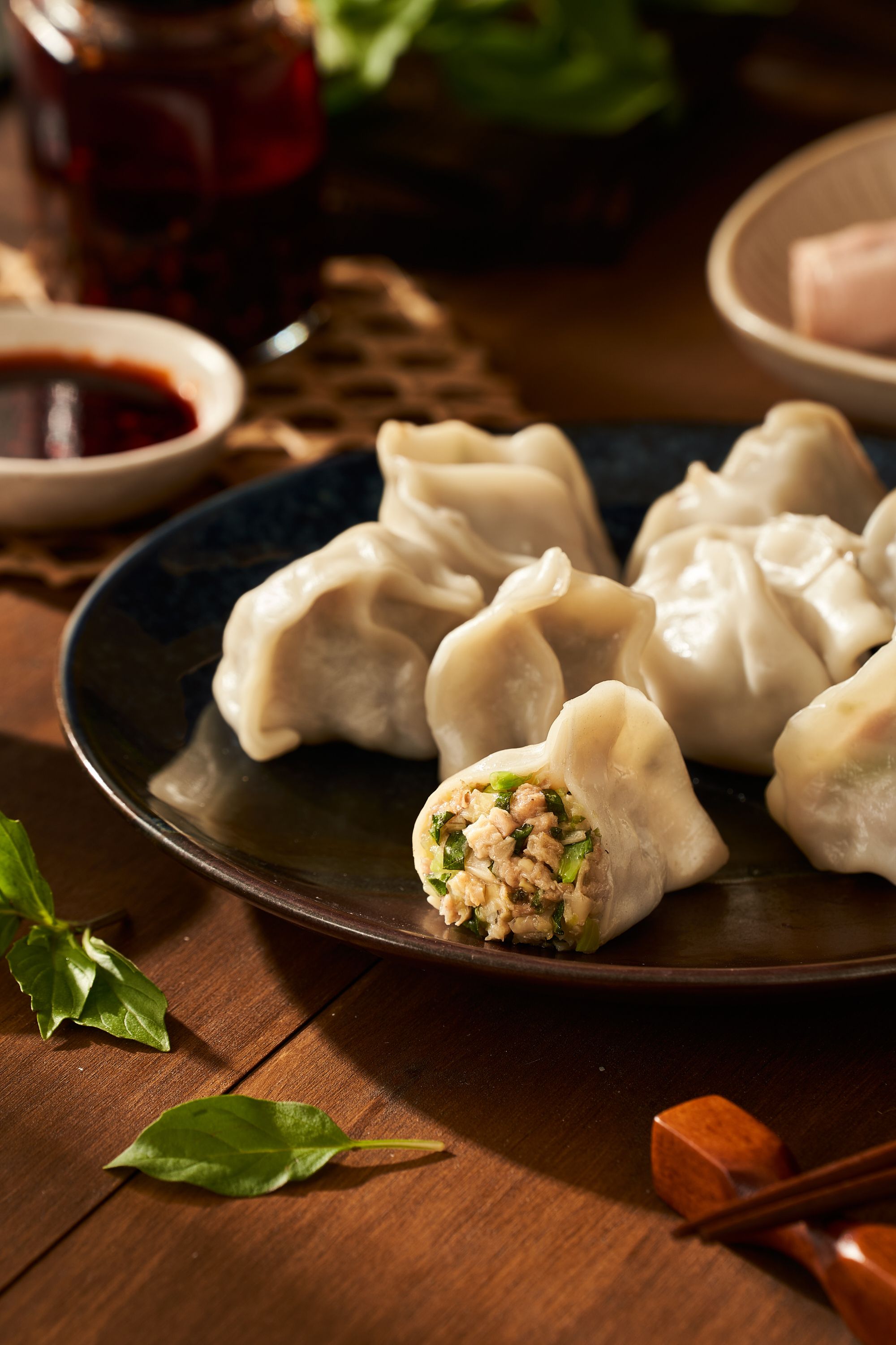 三杯雞腿肉水餃