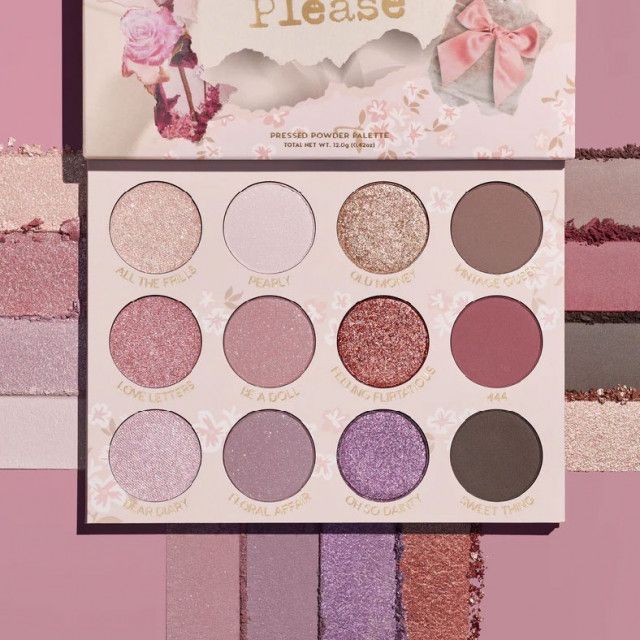 Colourpop Pretty Please 溫柔灰紫調 12色眼影盤 粉紫色 溫柔 珍珠淡粉 少女妝