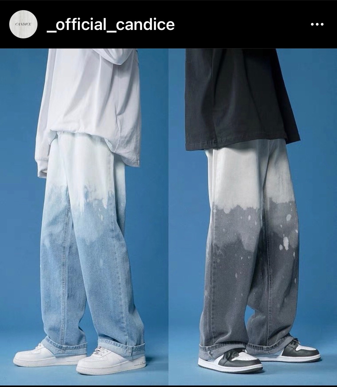 🏷️扎染漸變色落地牛仔褲