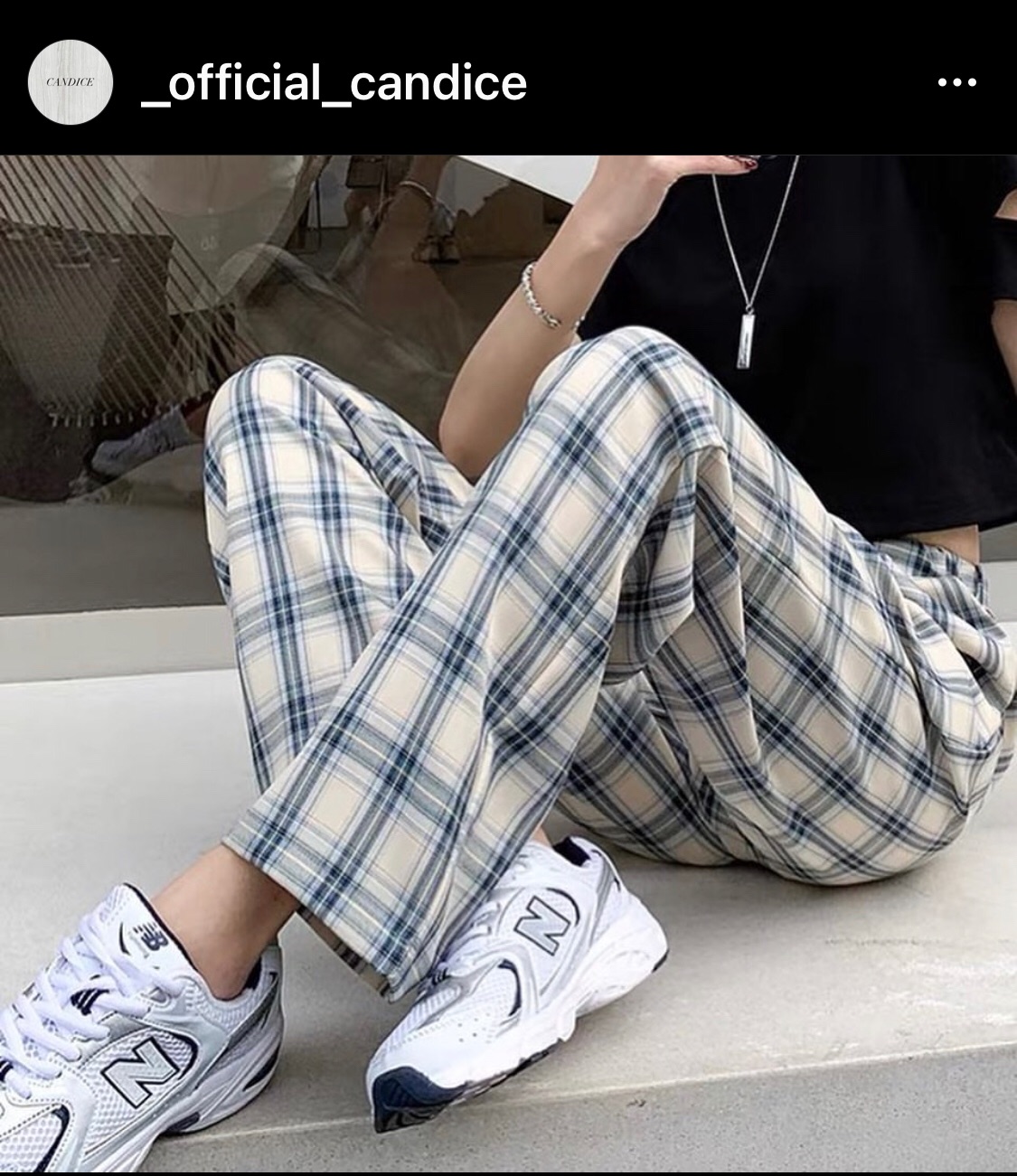🏷️高腰格子褲