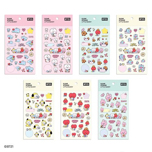 💜現貨 韓國正品 BT21 X Monopoly 寶寶 Little Buddy款 透明貼紙