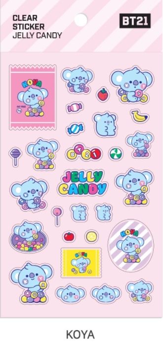 💜現貨 韓國正品 BT21 X Monopoly clear sticker  Jelly Candy 軟糖款