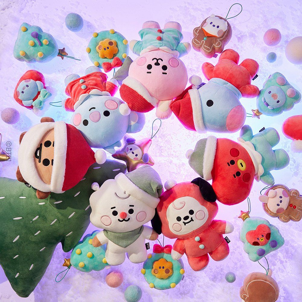 💜現貨 韓國正品  BT21 Line friends 聖誕系列~站娃 吊飾 聖誕樹 寶寶版 RJ TATA