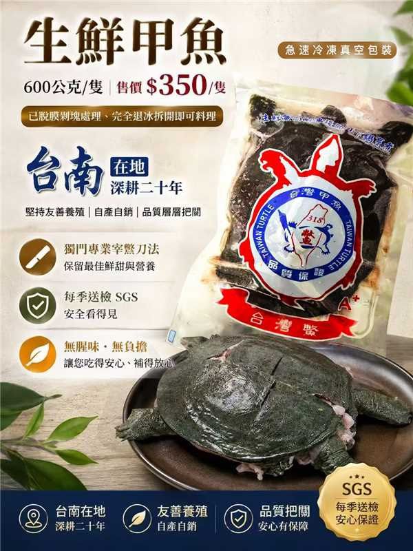 回購率第一 【台灣鱉】生鮮甲魚 600g/隻 已處理 剁塊脫膜 真空包裝 SGS檢驗合格 三杯 藥膳 清燉 蒜頭 羊肉爐