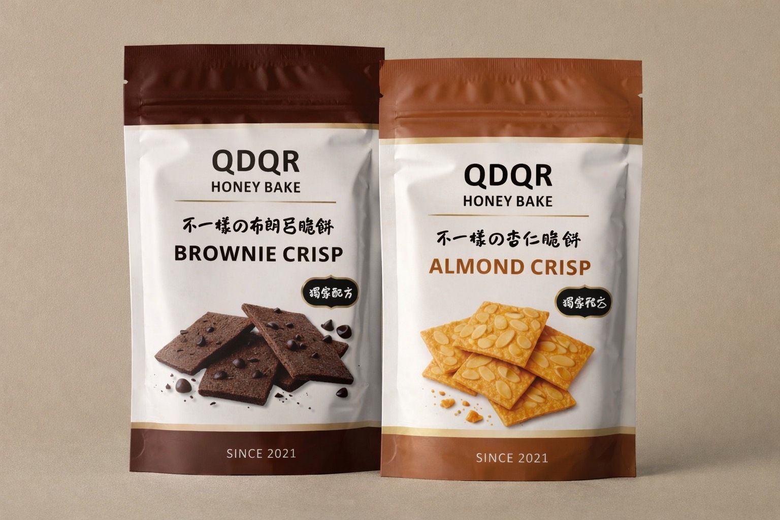 QDQR不一樣の布朗尼、杏仁脆餅120公克/包，禮盒