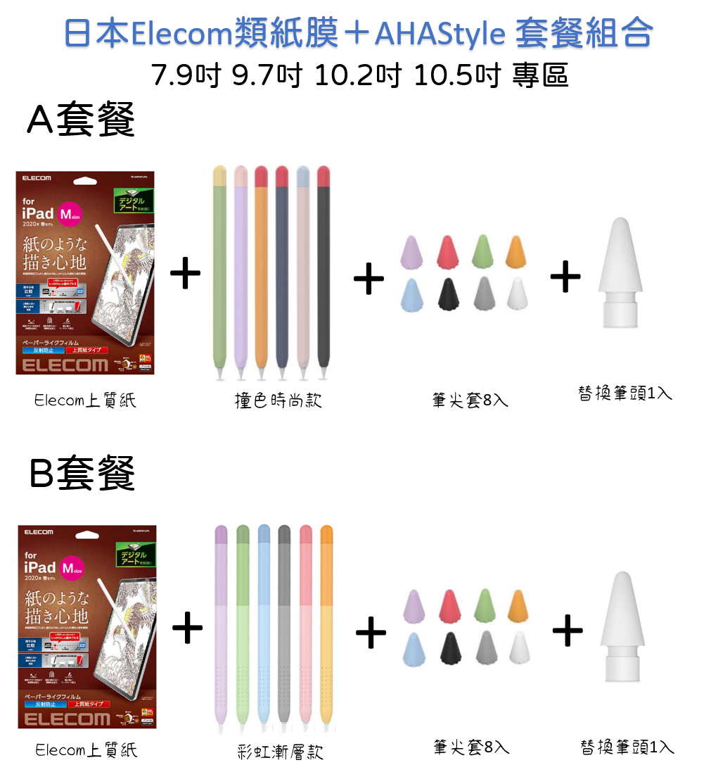 套餐組合（7.9吋/9.7吋/10.2吋/10.5吋）