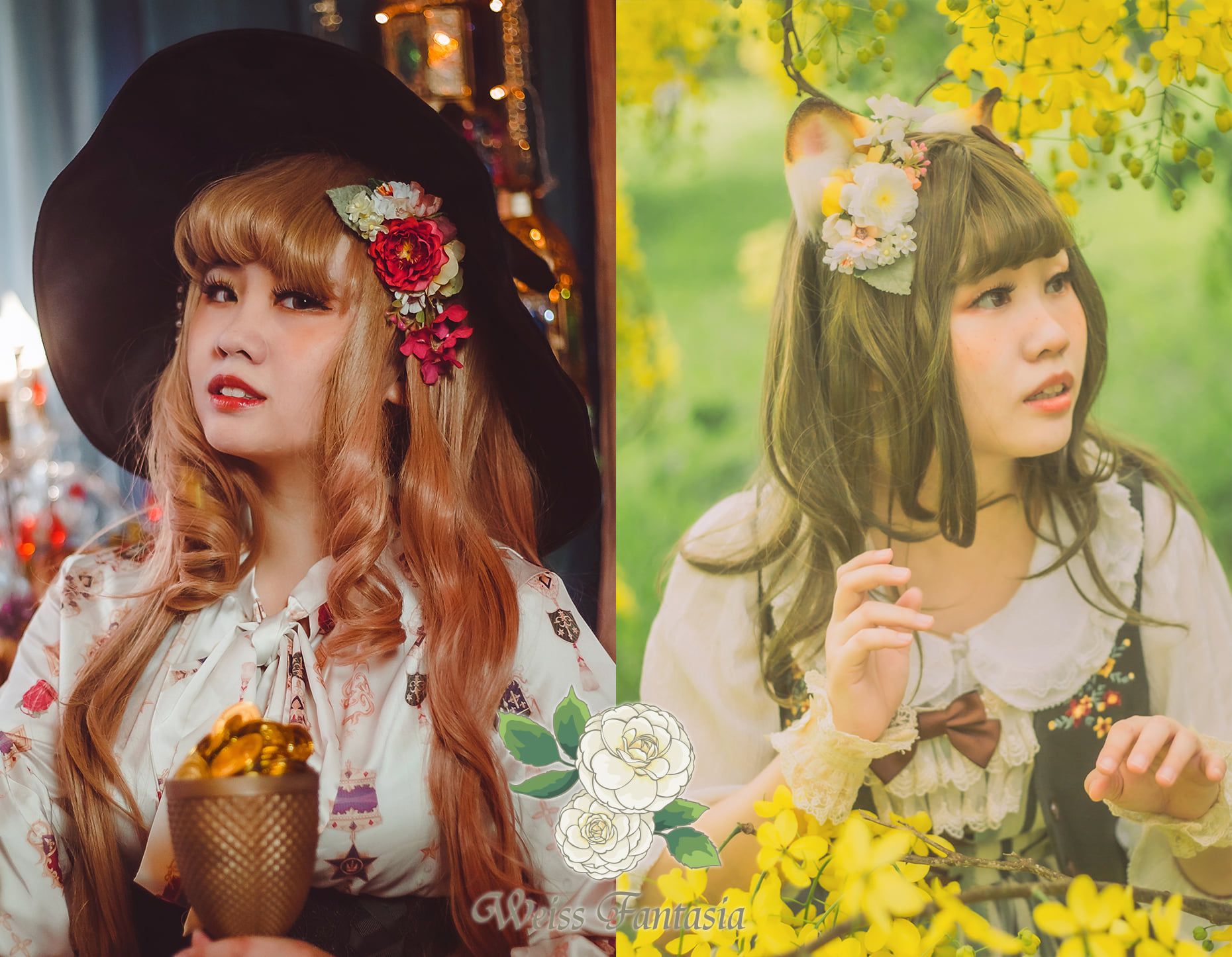 【～夏日繁花～】 LOLITA  CLA系  古典 頭飾 配飾 花夾