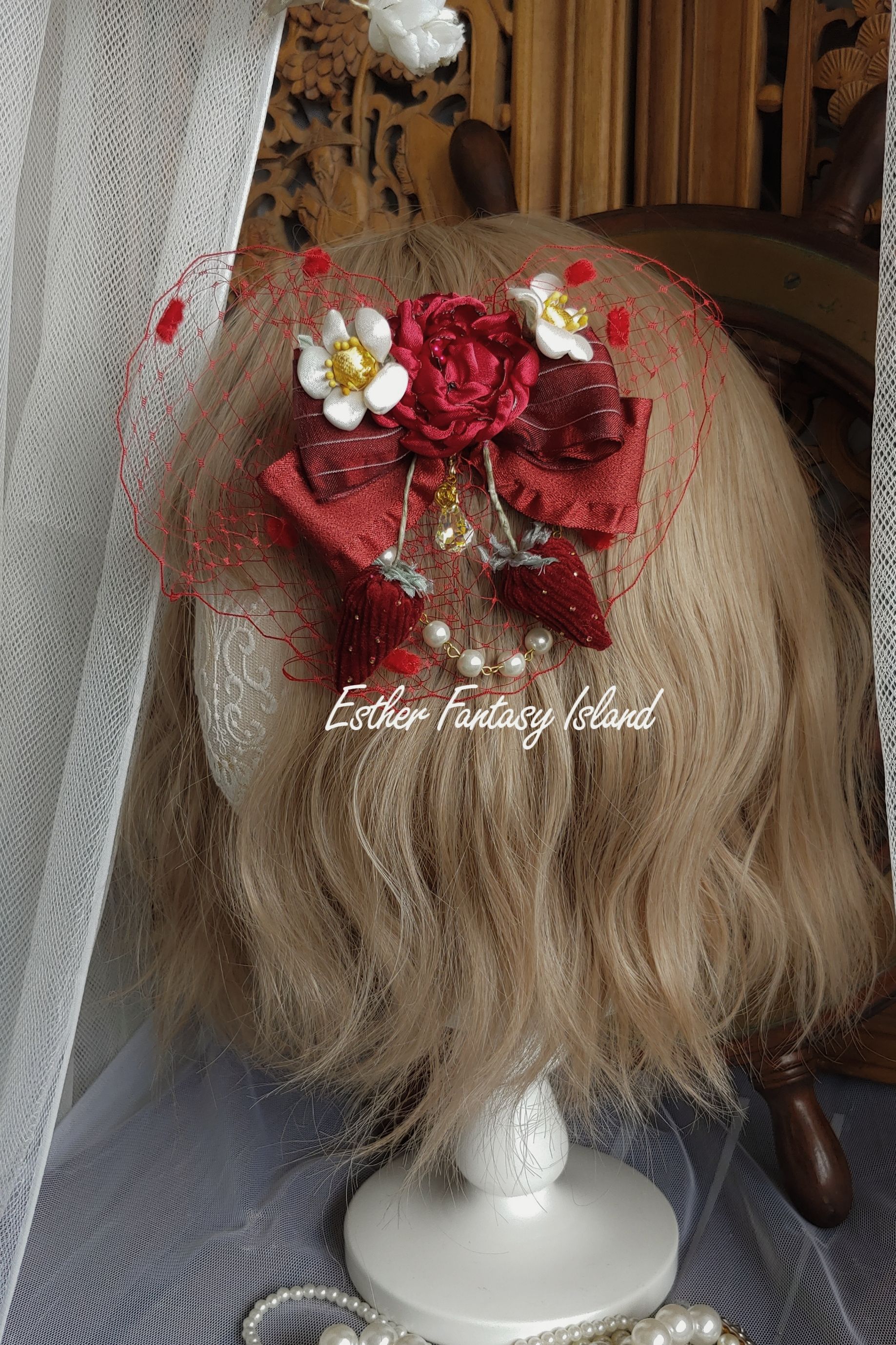 EFI日式燒花飾品-莓鈴蝴蝶結