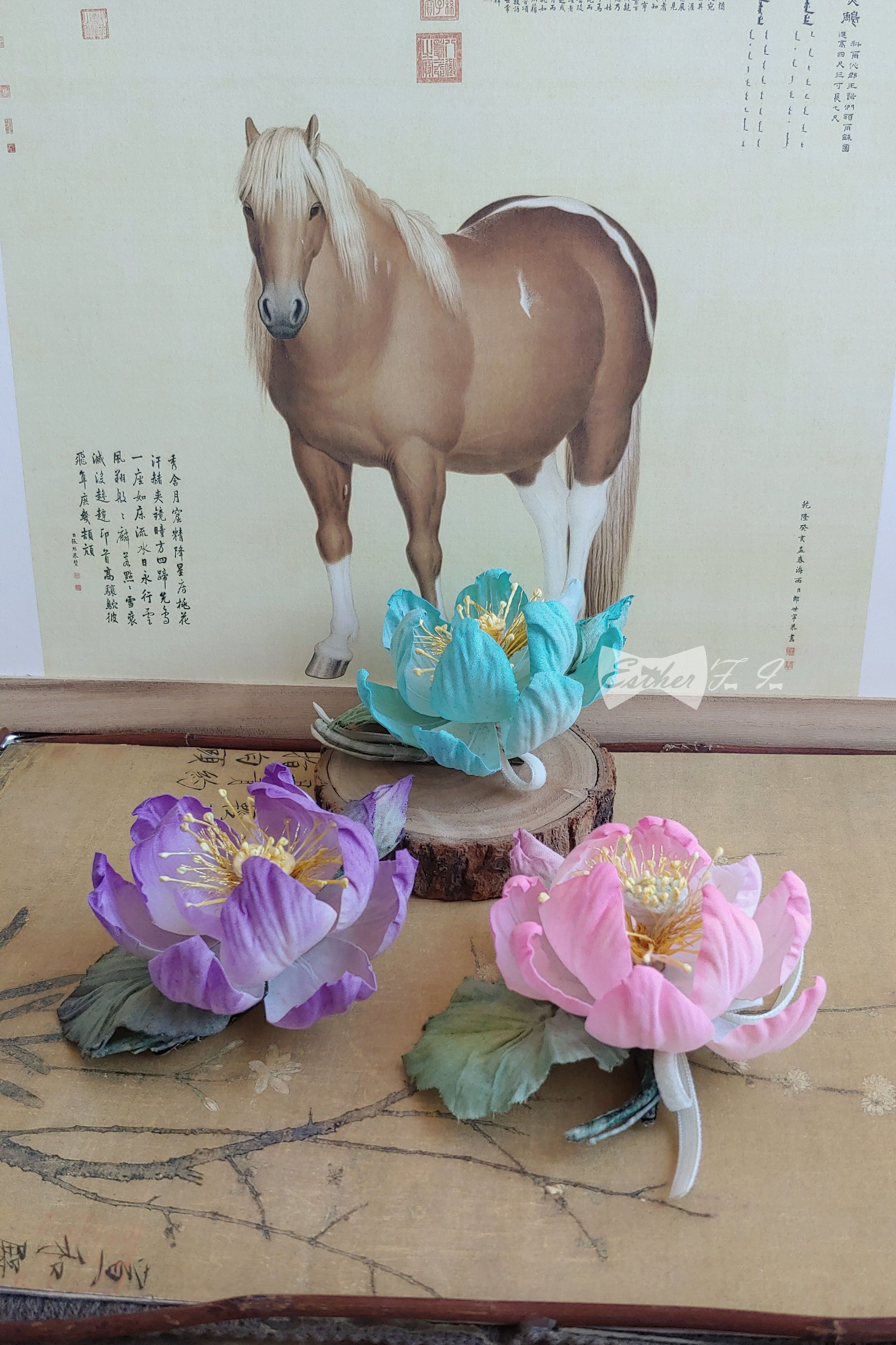 [EFI]日式燙花創作髮飾-掌中芙渠