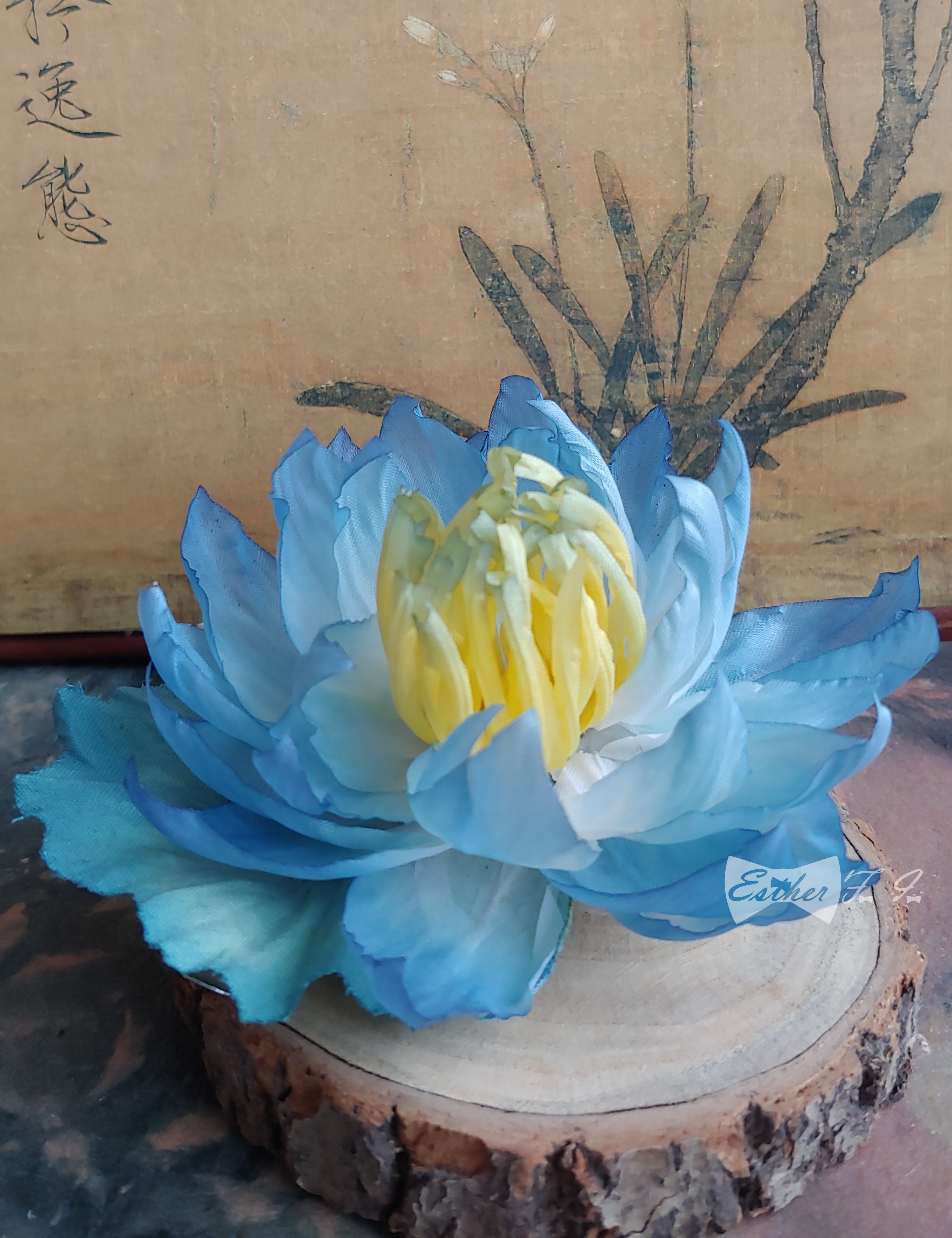 [EFI]日式燙花創作髮飾-七寶睡蓮（小睡蓮）