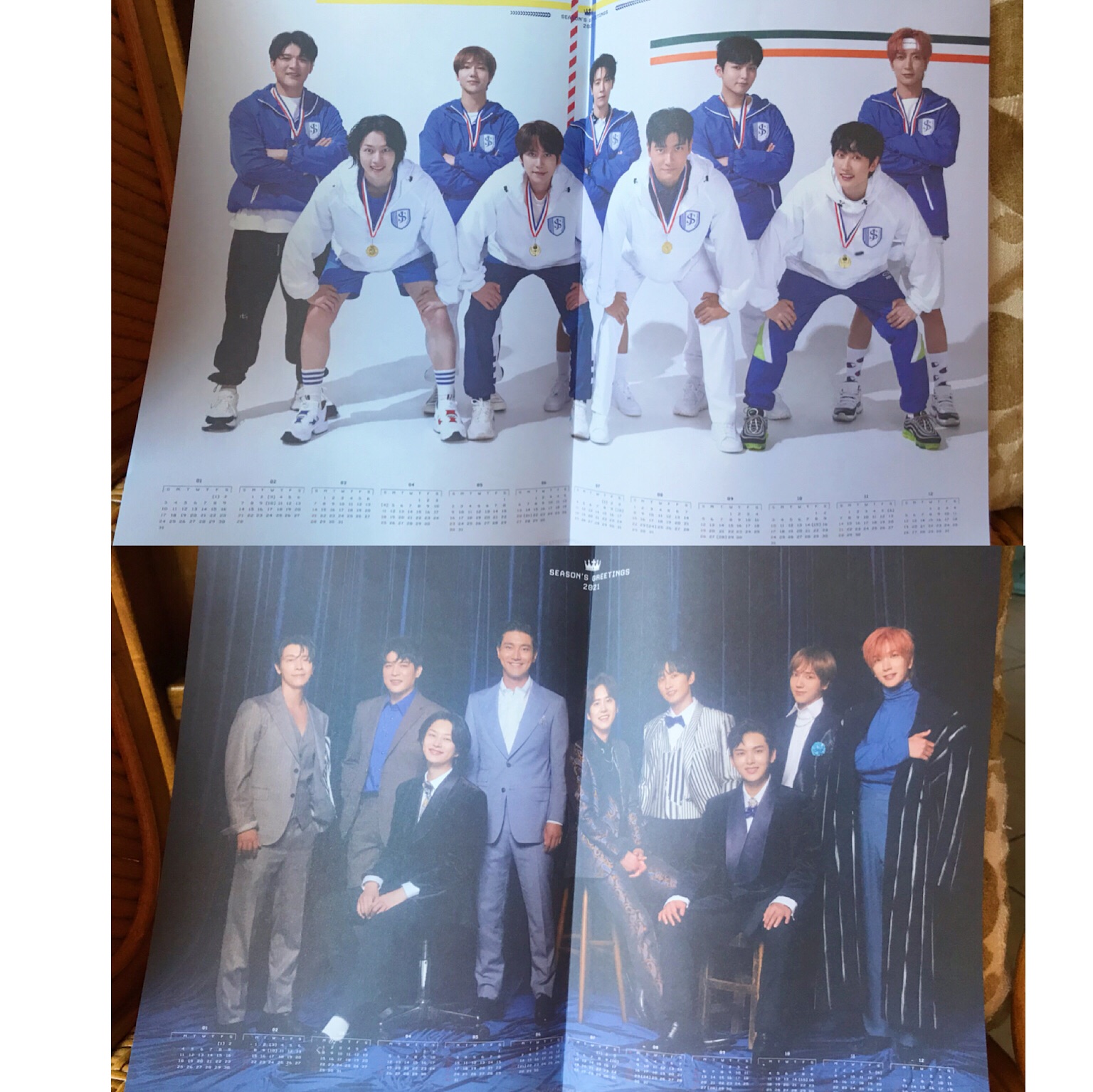 super junior 2021年曆 A3 摺疊式海報月曆組 2張