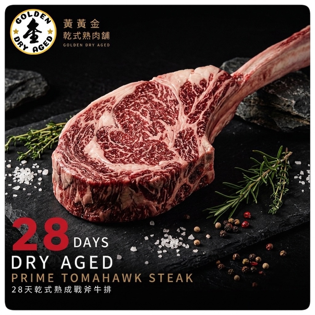 28天乾式熟成美國🇺🇸戰斧牛排， 👆🏼👆🏼👆🏼點照片看內容