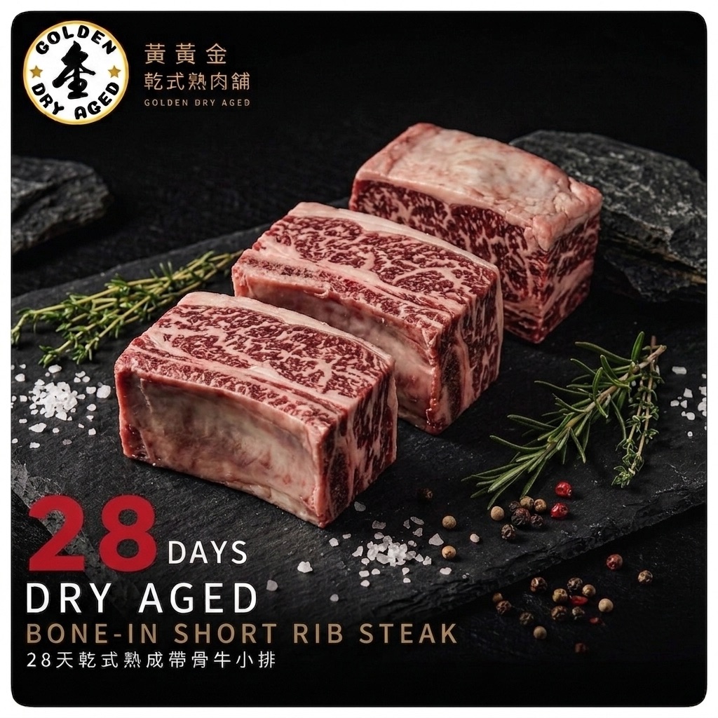 28天乾式熟成美國🇺🇸帶骨牛小排 ，👆🏼👆🏼👆🏼點照片看內容