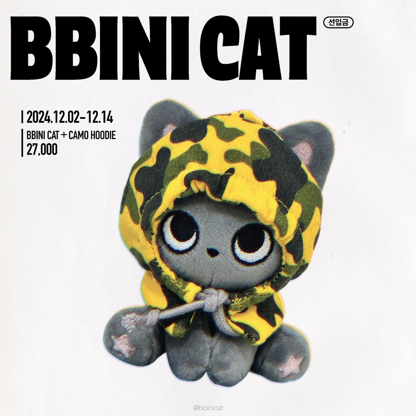 元彬🐈‍⬛10cm 坐姿 삐니캣（娃＋帽）