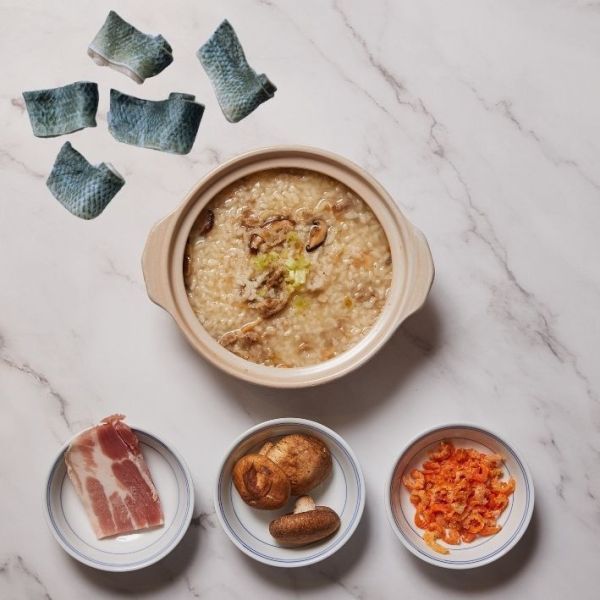 虱目魚皮香菇鹹肉粥（3-4人份）