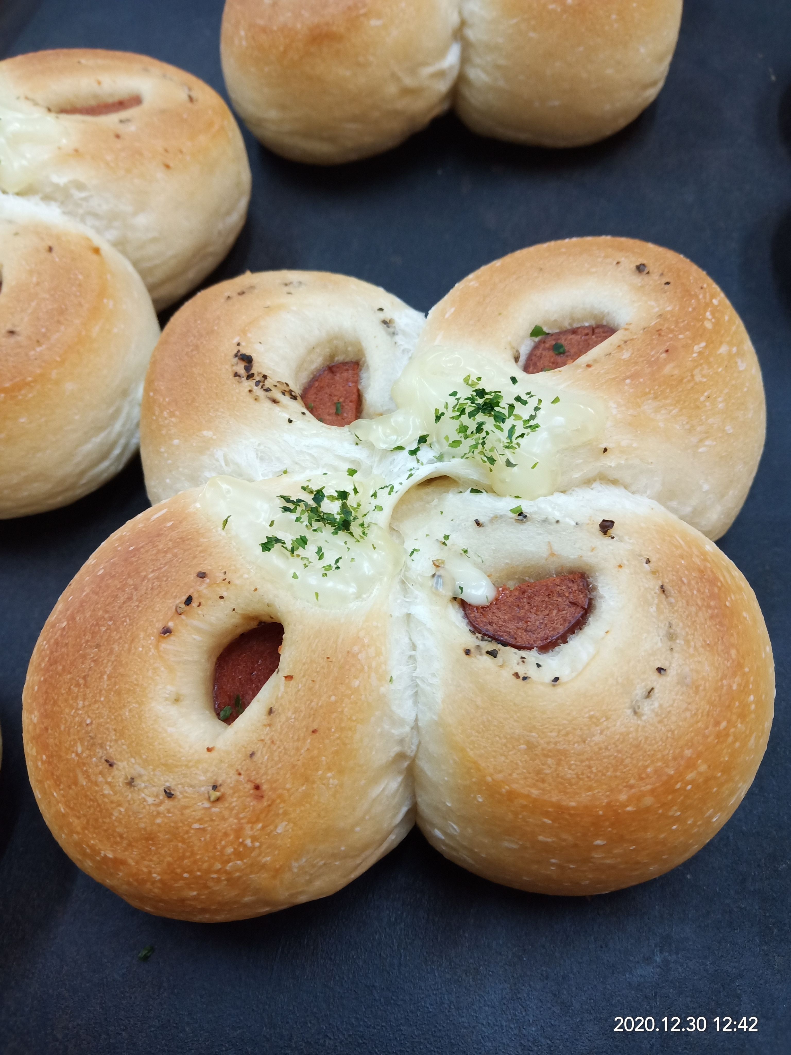 純素熱狗小花捲麵包  150-160g