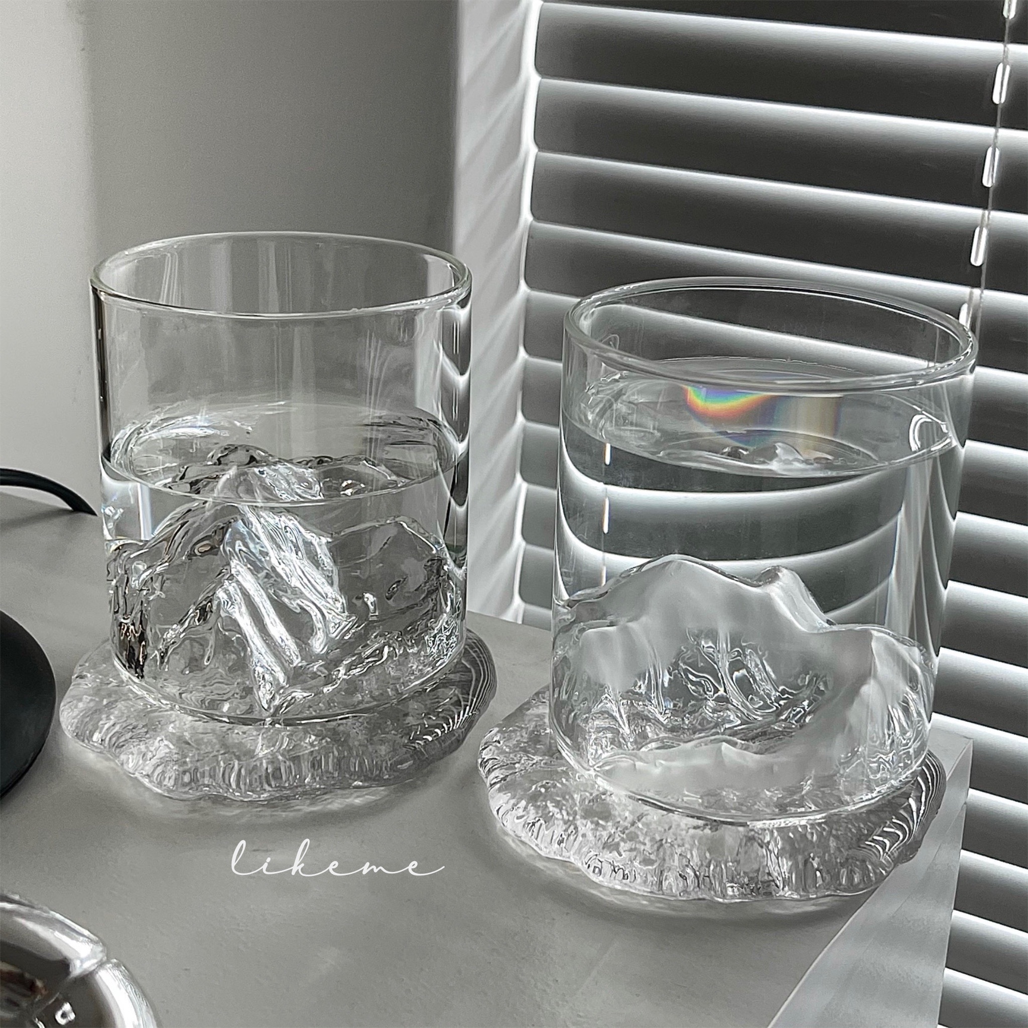 《富士山》山脈造型玻璃杯酒杯 茶杯𝐎𝐜𝐭. 𝐍𝐞𝐰 𝟵