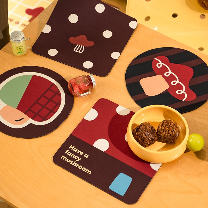 ￼Piglikeme | 蘑菇蘑菇🍄矽藻泥吸水兩用隔熱墊 防燙餐墊 多用途墊 滑鼠墊