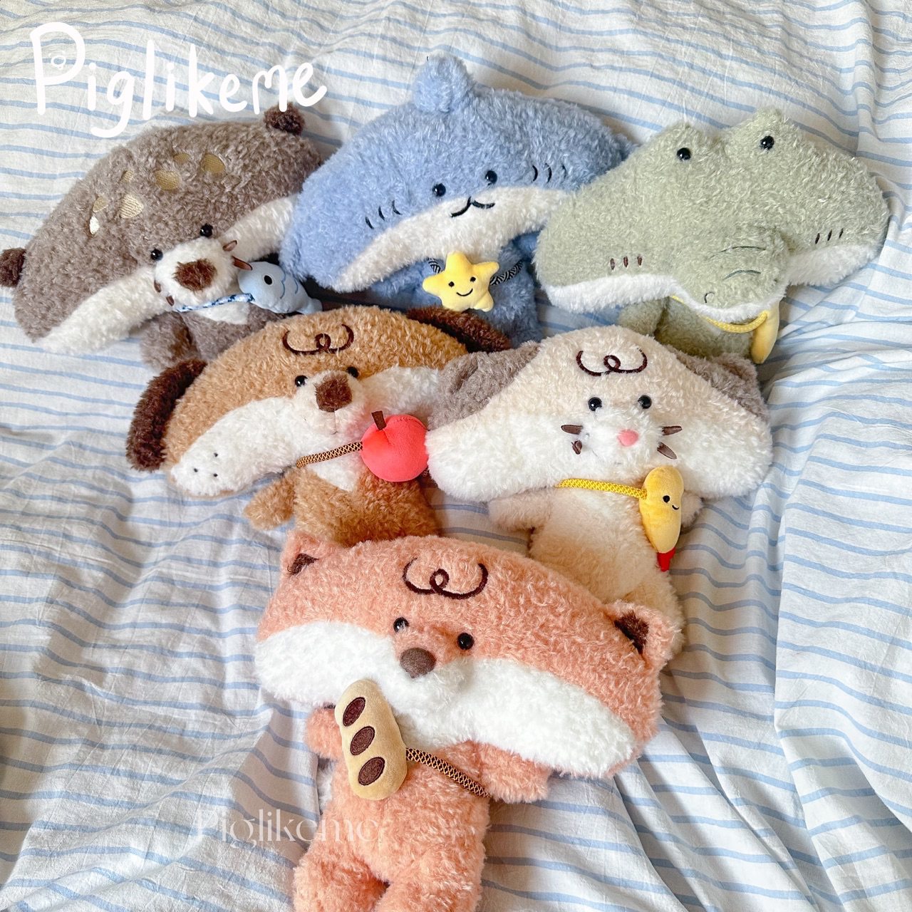 Piglikeme |吃胖了嗎～? 包包臉的小動物陪睡娃娃! 可愛抱枕 超軟安撫睡覺娃娃生日禮物