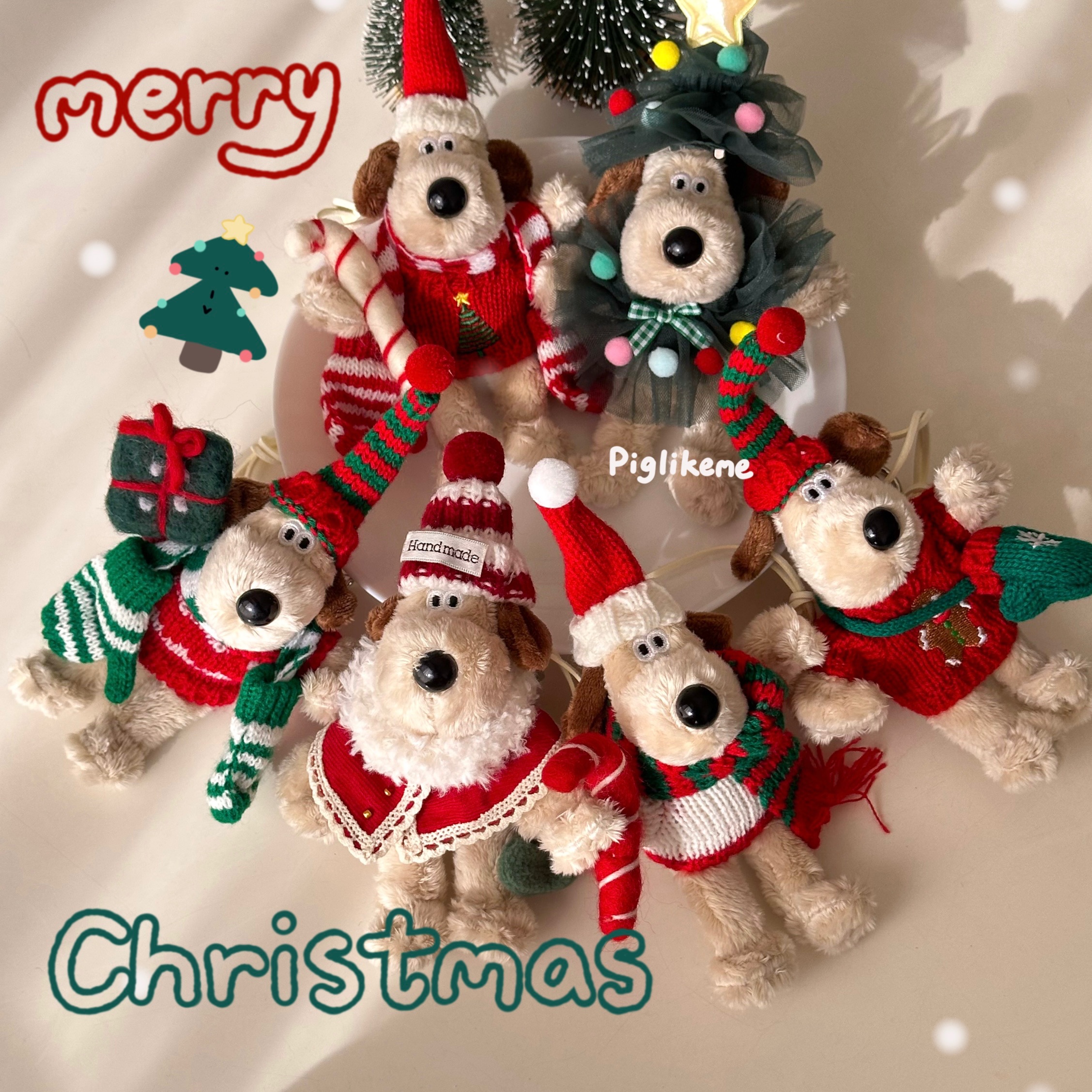 𝖯𝗂𝗀𝗅𝗂𝗄𝖾𝗆𝖾♡ 𝟐𝟎𝟐𝟓獨家款🎄聖誕特別版🎅🏻韓國直送🇰🇷胖胖體掌門狗吊飾