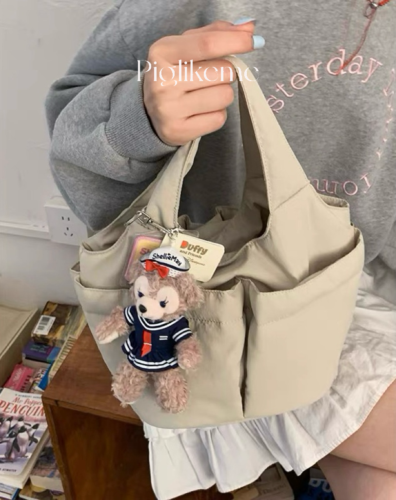 Piglikeme | 輕便尼龍防潑水多口袋手提包 上班族必備！