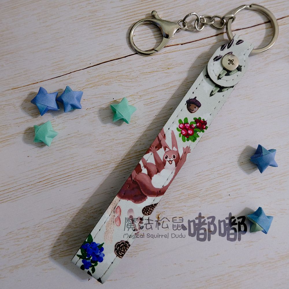 原創《魔法松鼠嘟嘟》【皮革製品】卡套、吊繩、鑰匙圈