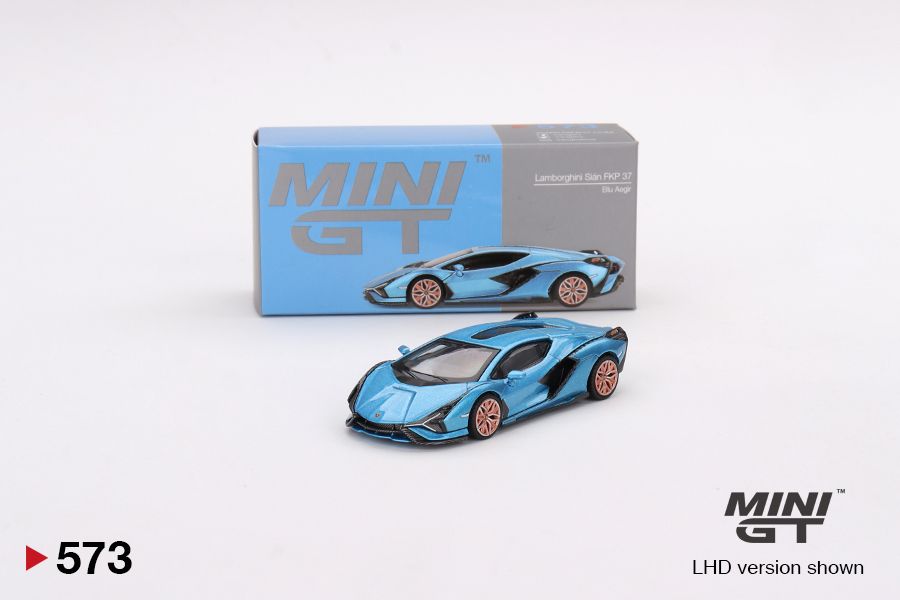 ＜阿爾法＞MINI GT No.573 Lamborghini Sián FKP 37 Blu Aegir