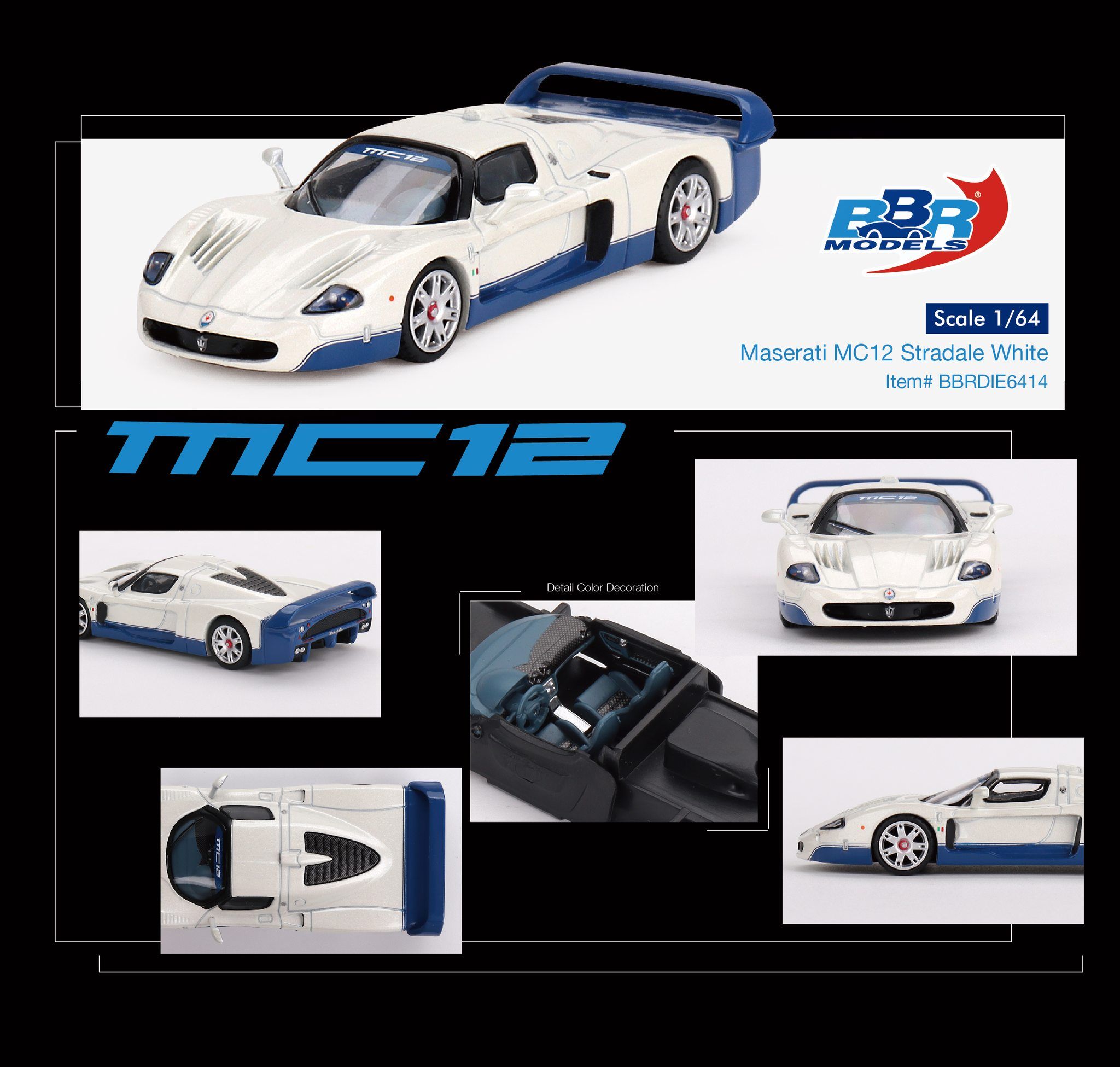 ＜阿爾法＞BBR 1/64 Maserati MC12 Stradale White