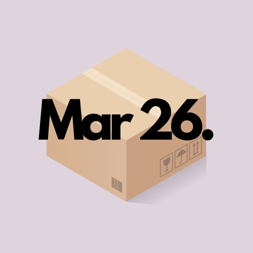 ［MAR 26.］到貨
