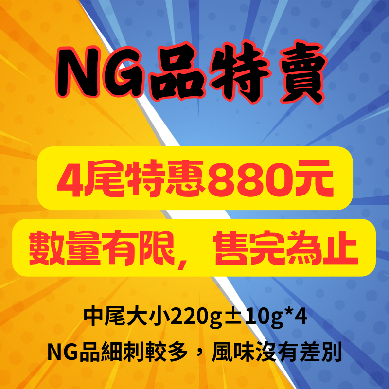 NG品特賣4尾880元