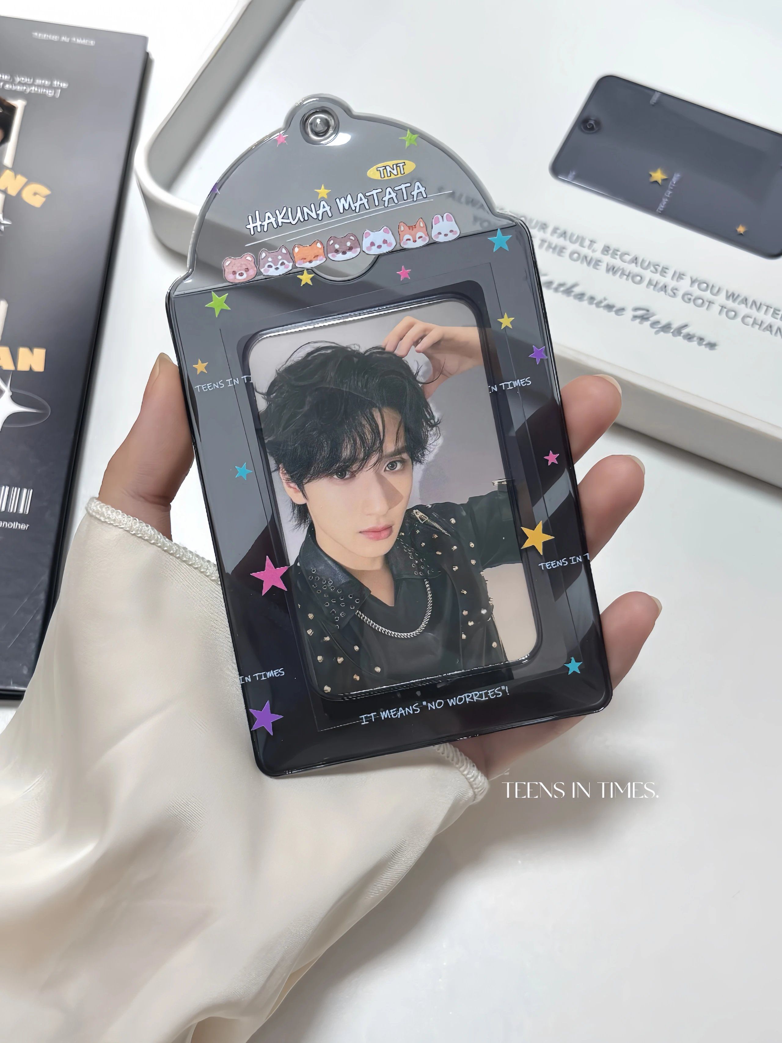 時代少年團「HAKUNA MATATA」飯製3寸黑透明小卡卡套