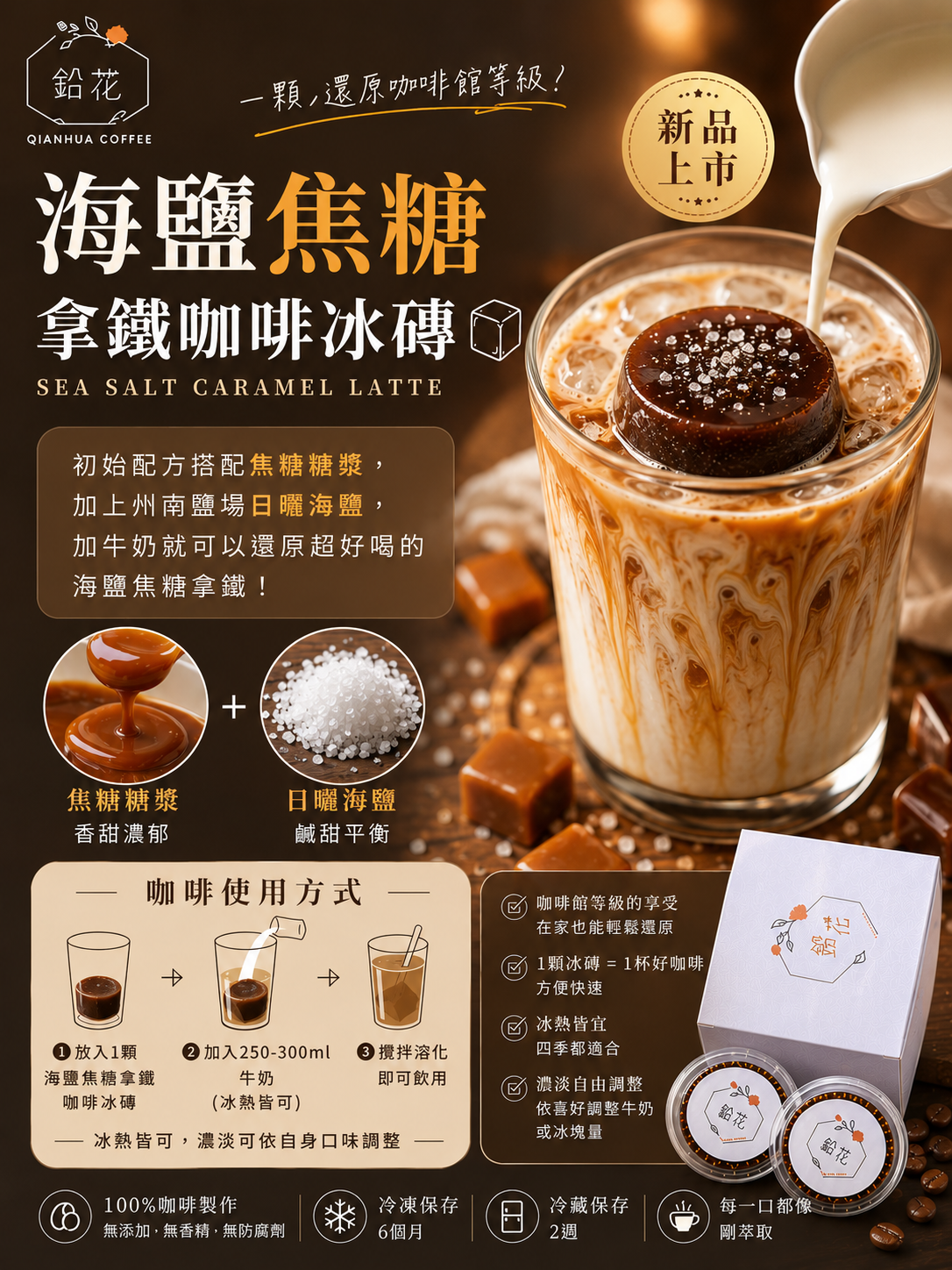 鉛花海鹽焦糖拿鐵冰磚