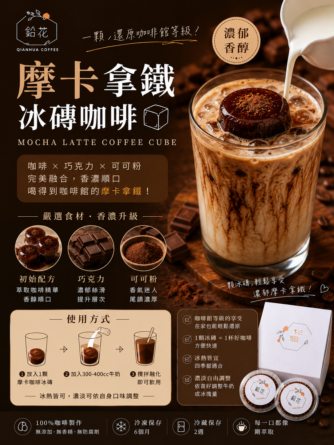 鉛花摩卡拿鐵冰磚