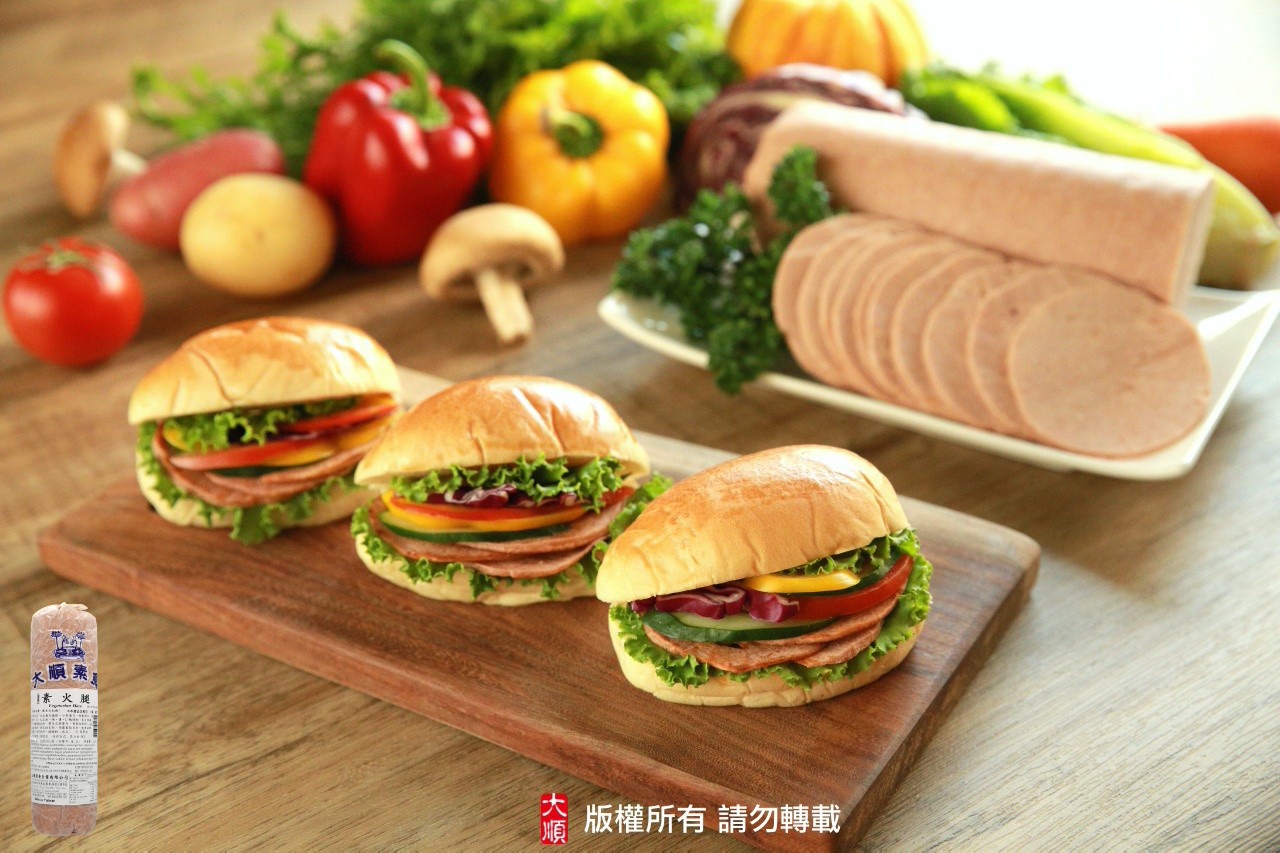 【大順素食】素火腿 1000g 【蛋素】做成三明治、夾漢堡、沙拉輕食