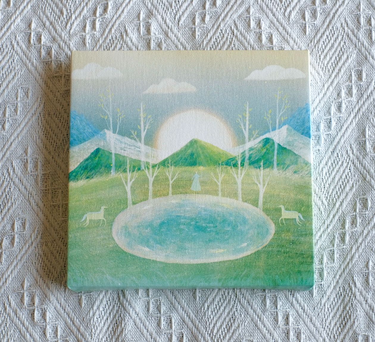 小尺寸無框畫 - 清綠系風景插畫