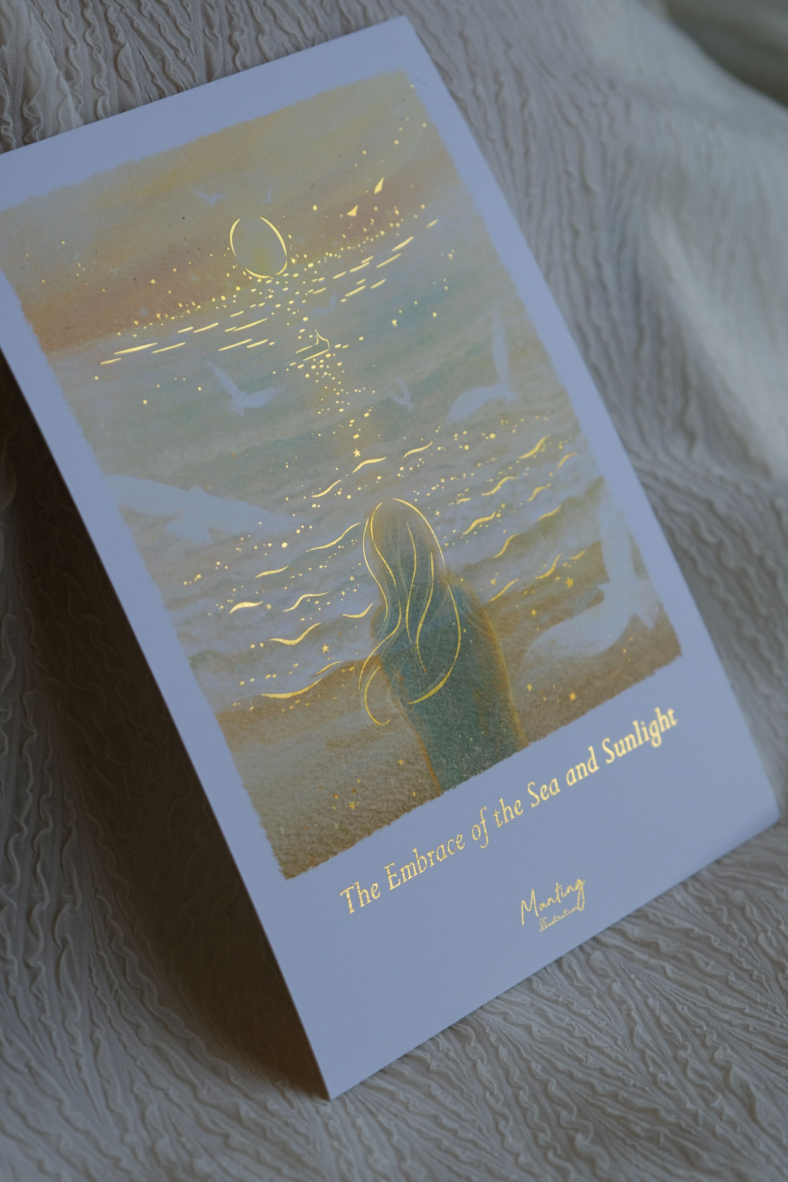 燙金畫卡 15x21cm （A5） - The embrace of the sea and sunlight