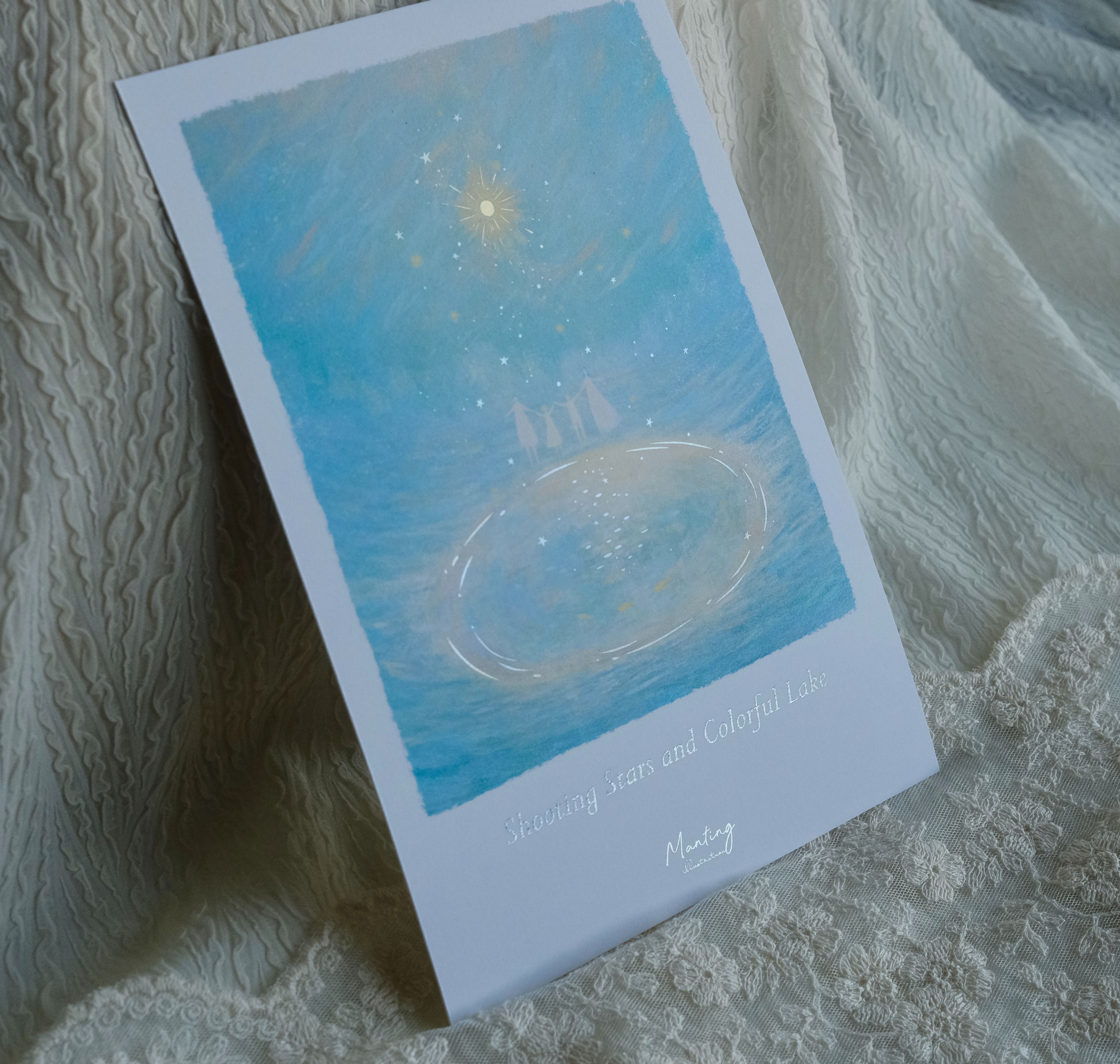 雷射畫卡 15x21cm （A5） - Shooting Star and Colorful Lake