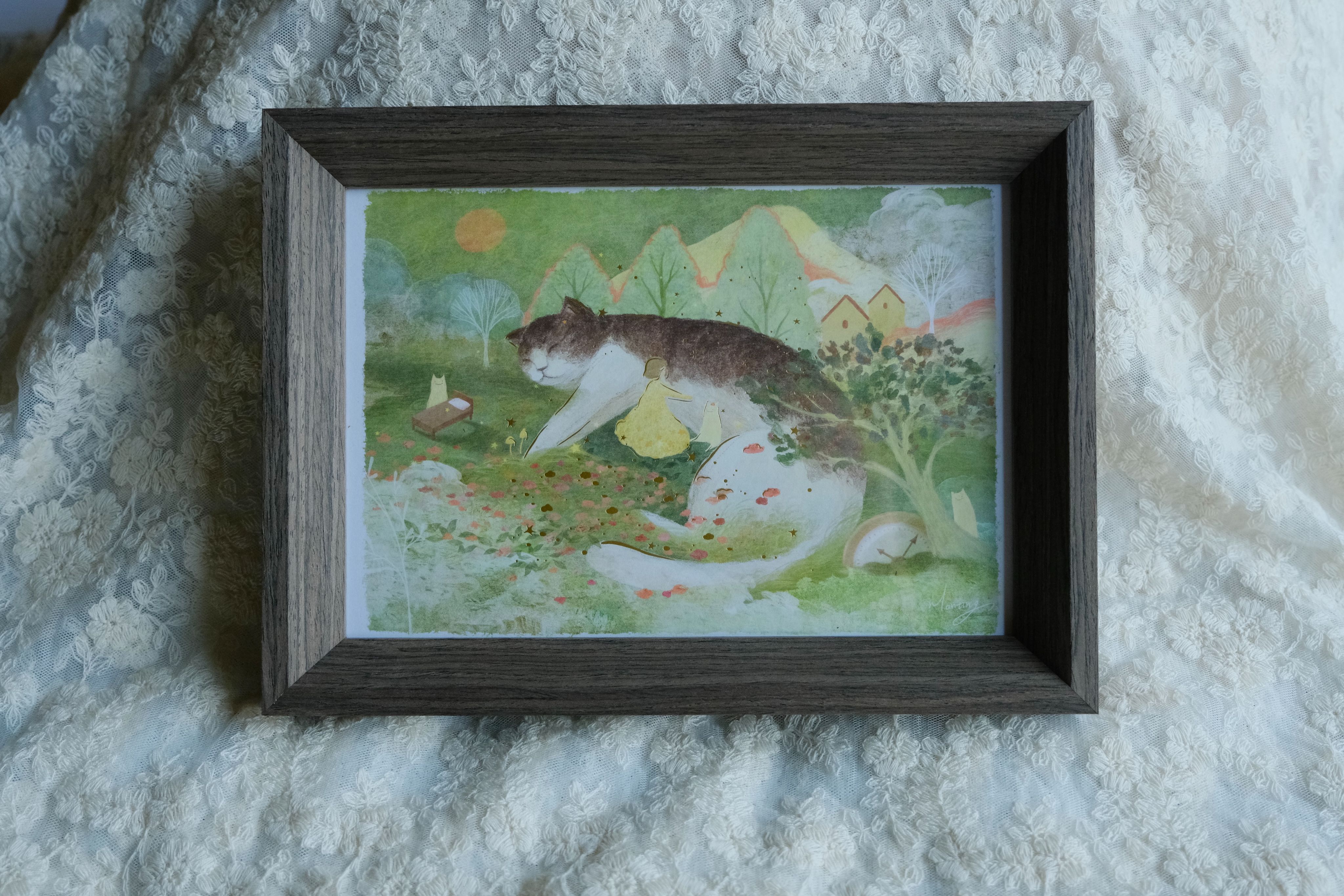 燙金畫卡 15x21cm （A5） - 貓的擁抱