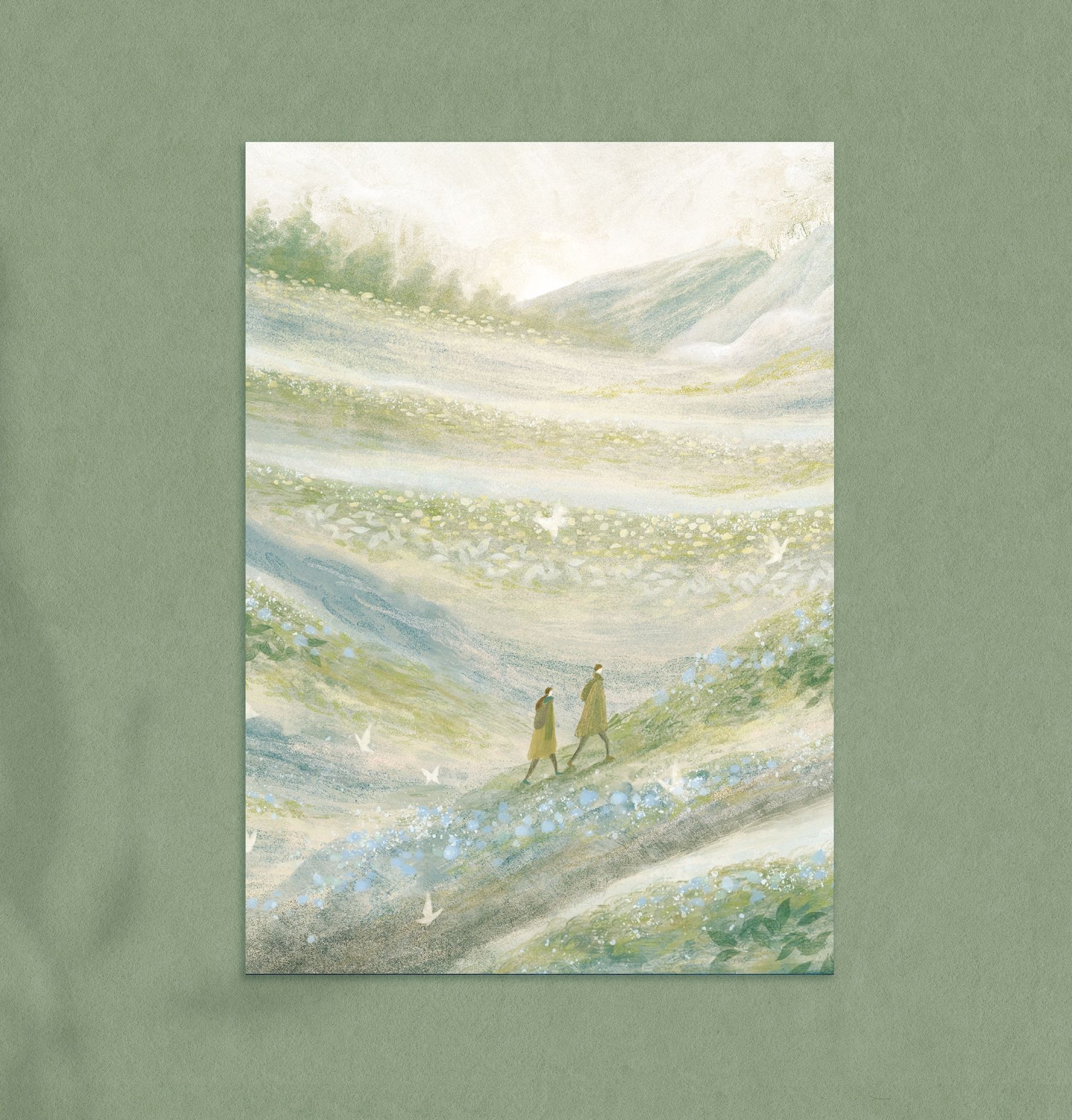 插畫明信片 - 走入山林
