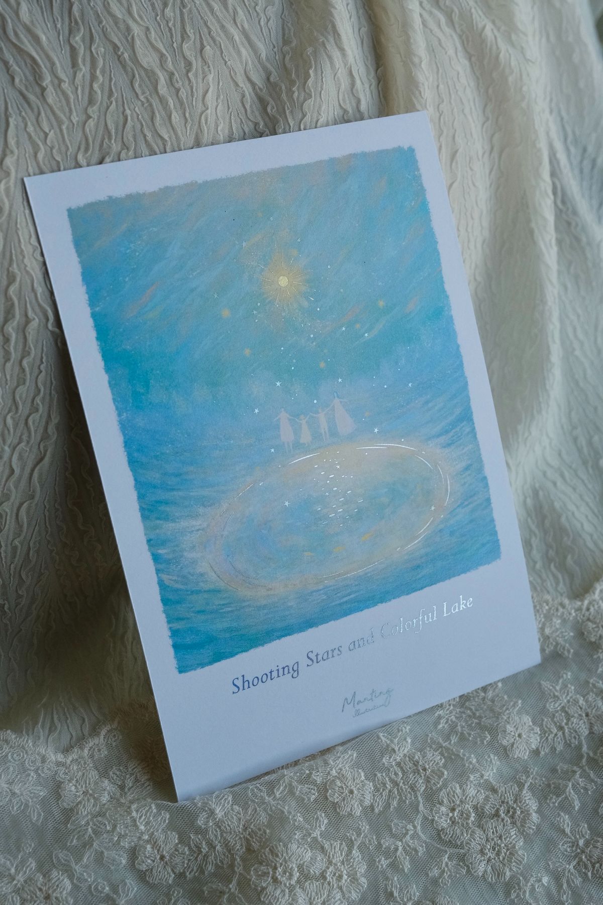 雷射畫卡 15x21cm （A5） - Shooting Star and Colorful Lake