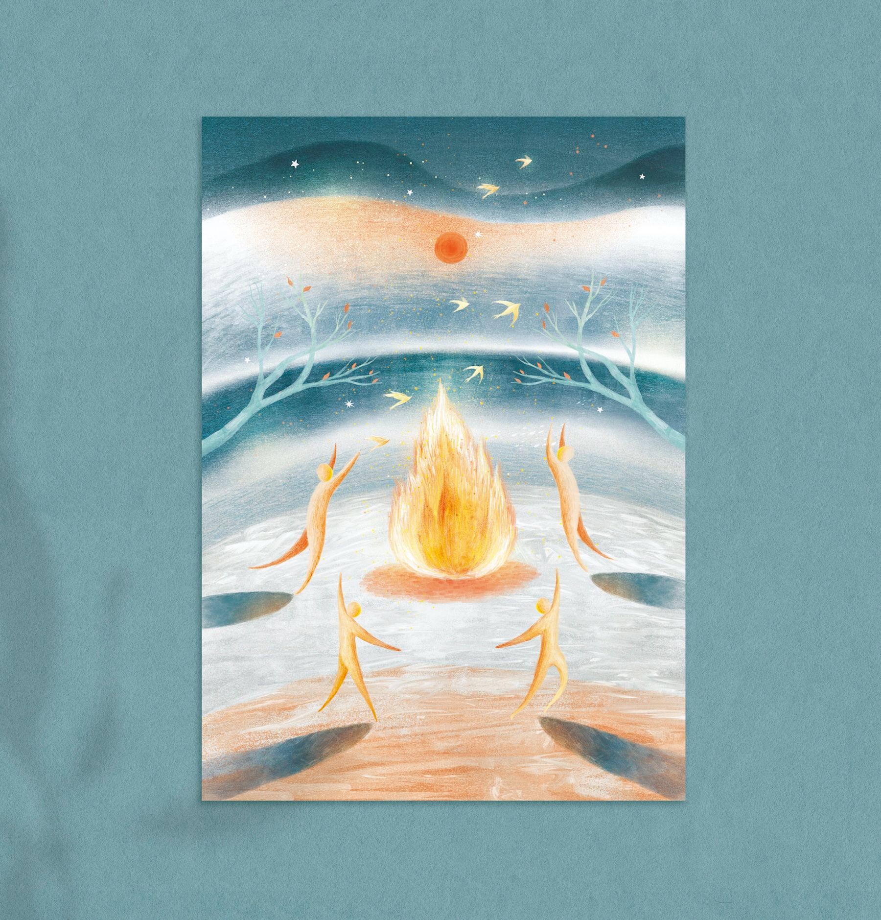 插畫明信片 - 飛逝的美好時光