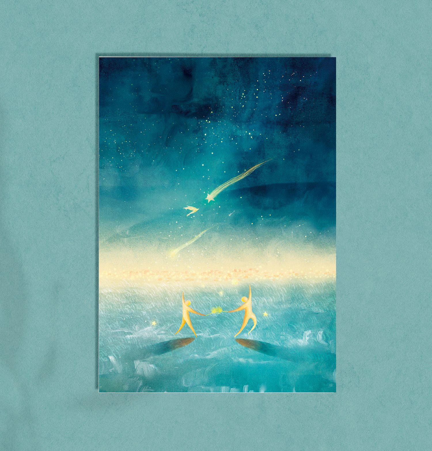 插畫明信片 - 星光下的舞