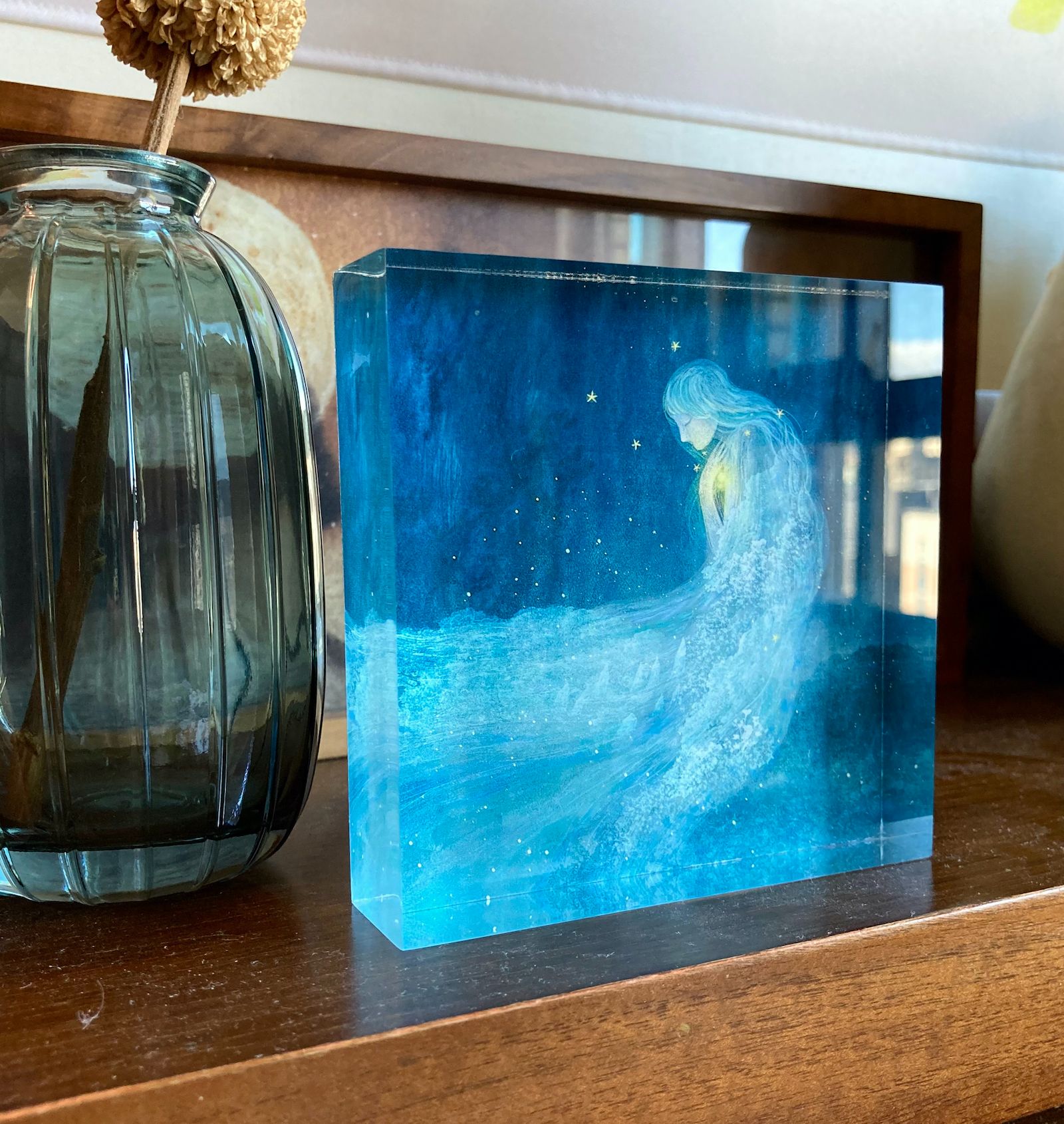 水晶畫 - 藏藍裡的光芒
