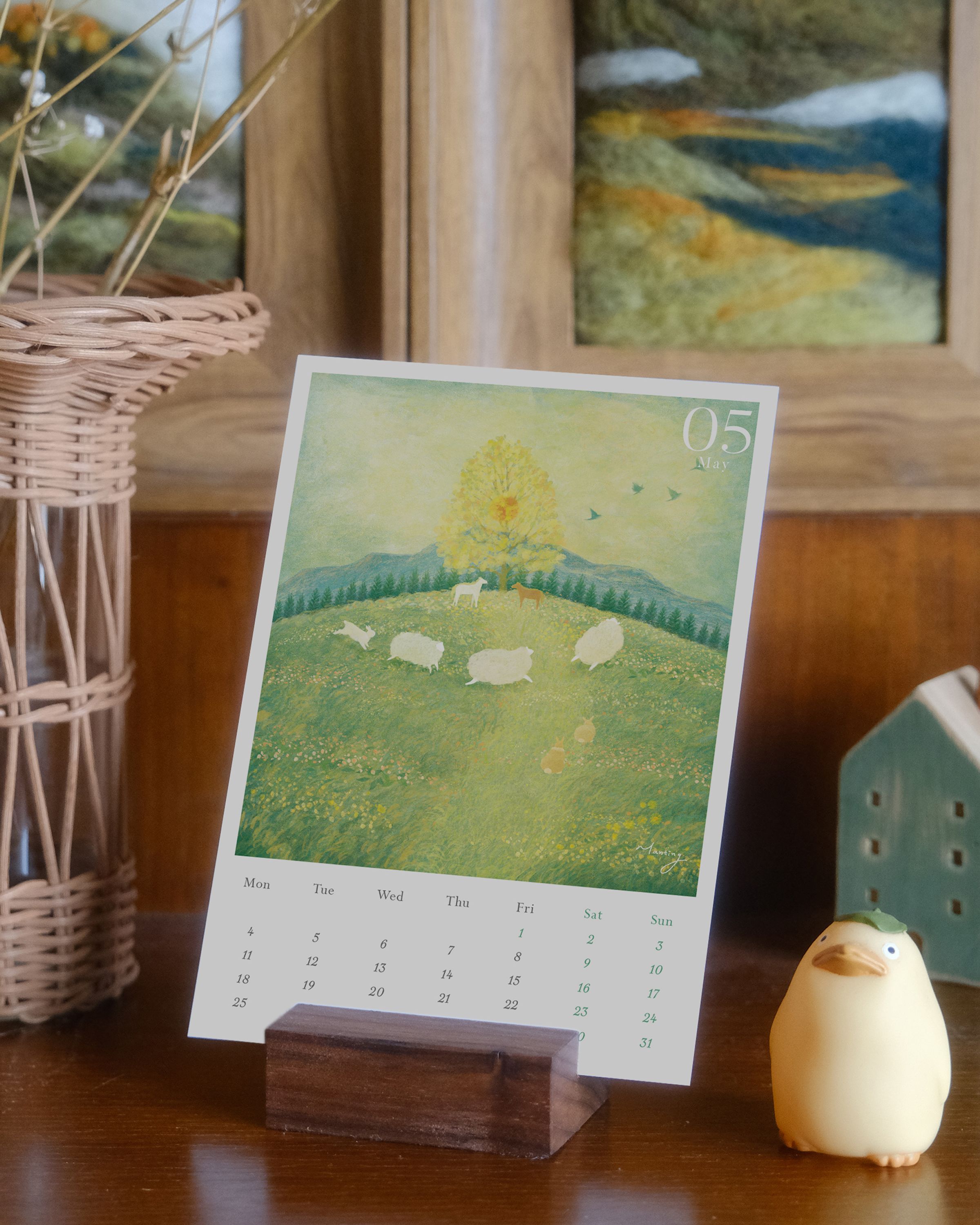 2026桌曆-抵達一片柔軟的風景 / 贈2026祝福卡 / 附木座