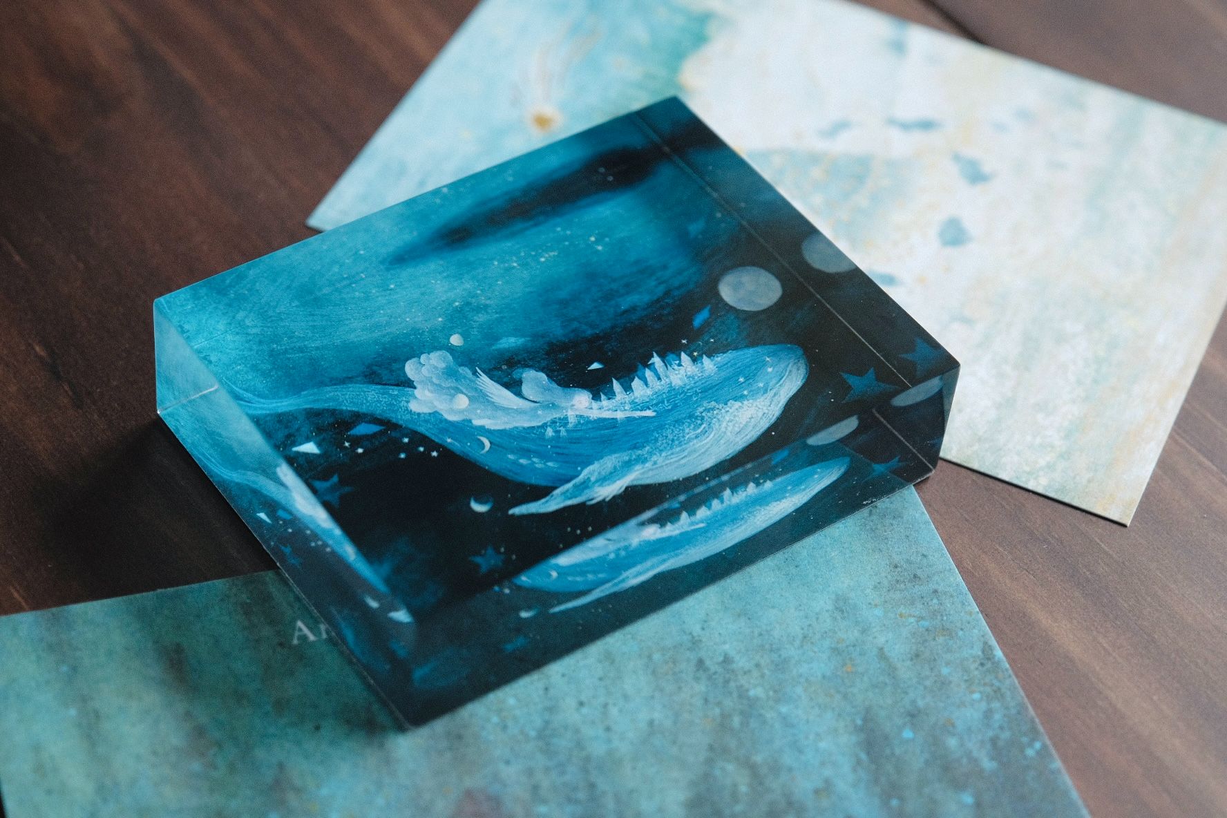 壓克力水晶畫 - 鯨魚與女孩