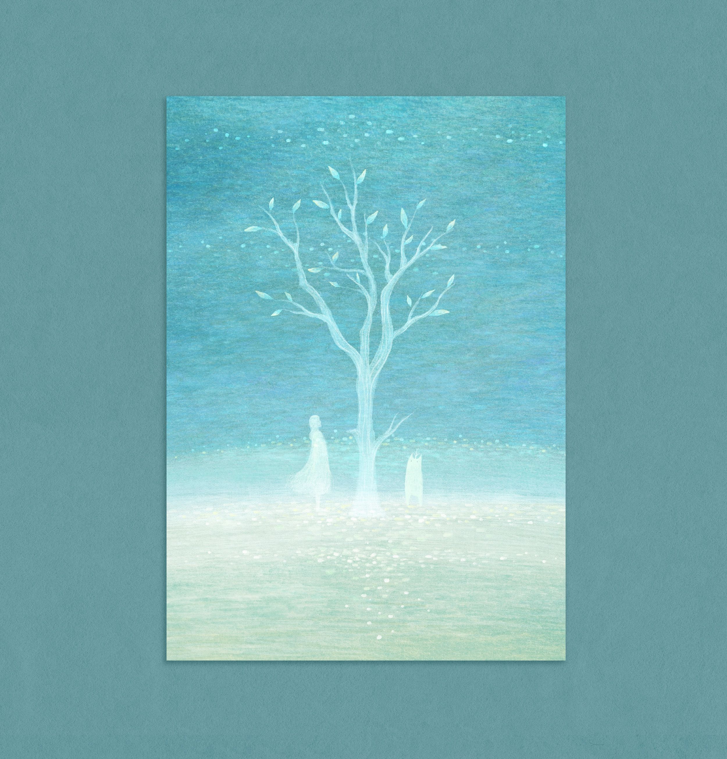 明信片 - 樹與女孩