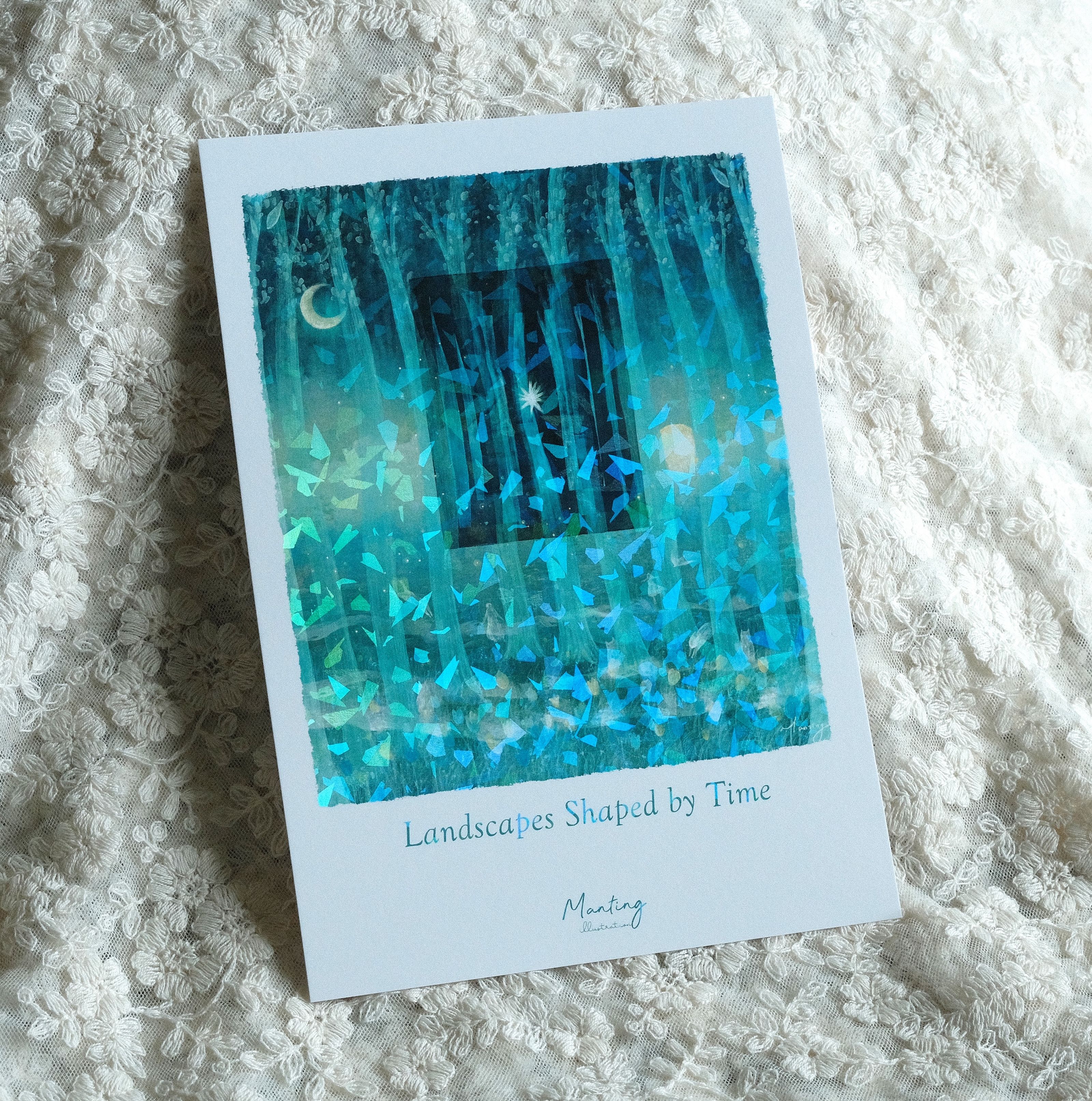 玻璃雷射畫卡 15x21cm （A5） - Landscape shaped by time