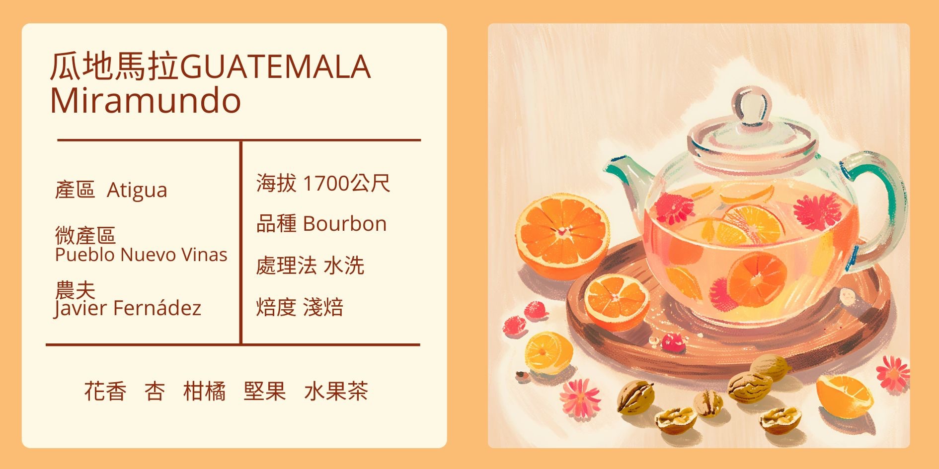 GUATEMALA/Antigua Miramundo波旁水洗 淺焙