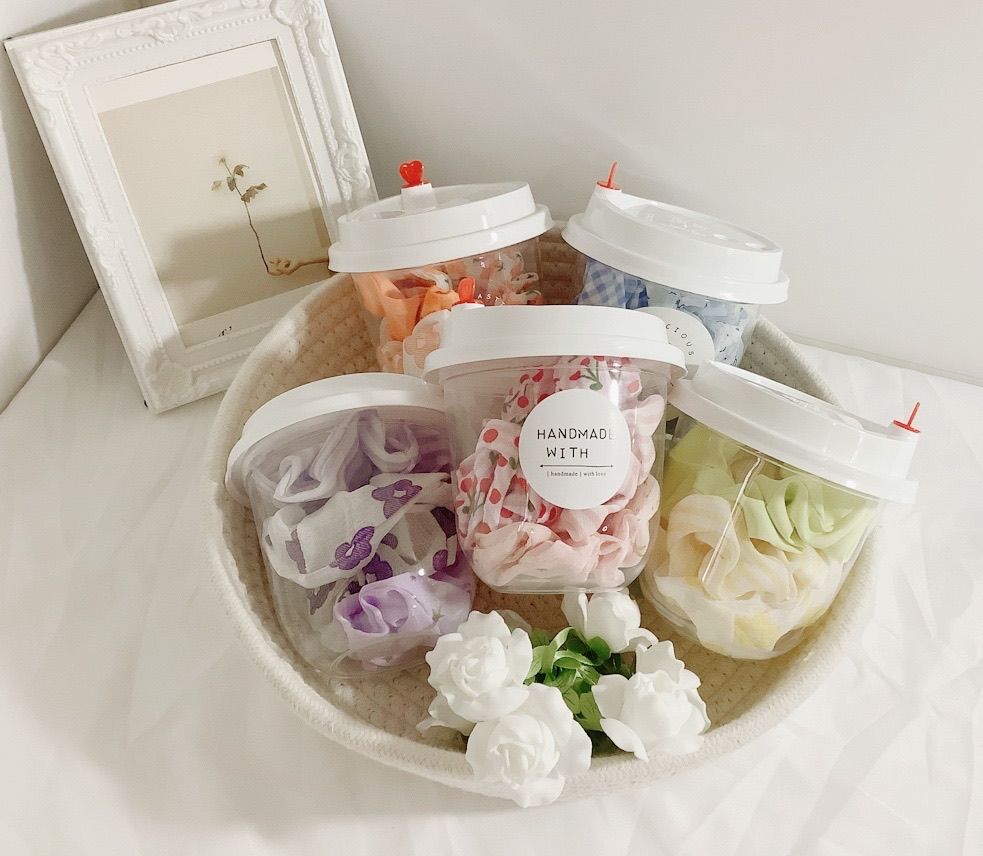 夏日 條紋 素色 雪紡 莫蘭迪色彩 簡約布藝 髮圈 大腸圈 🎁  三條裝