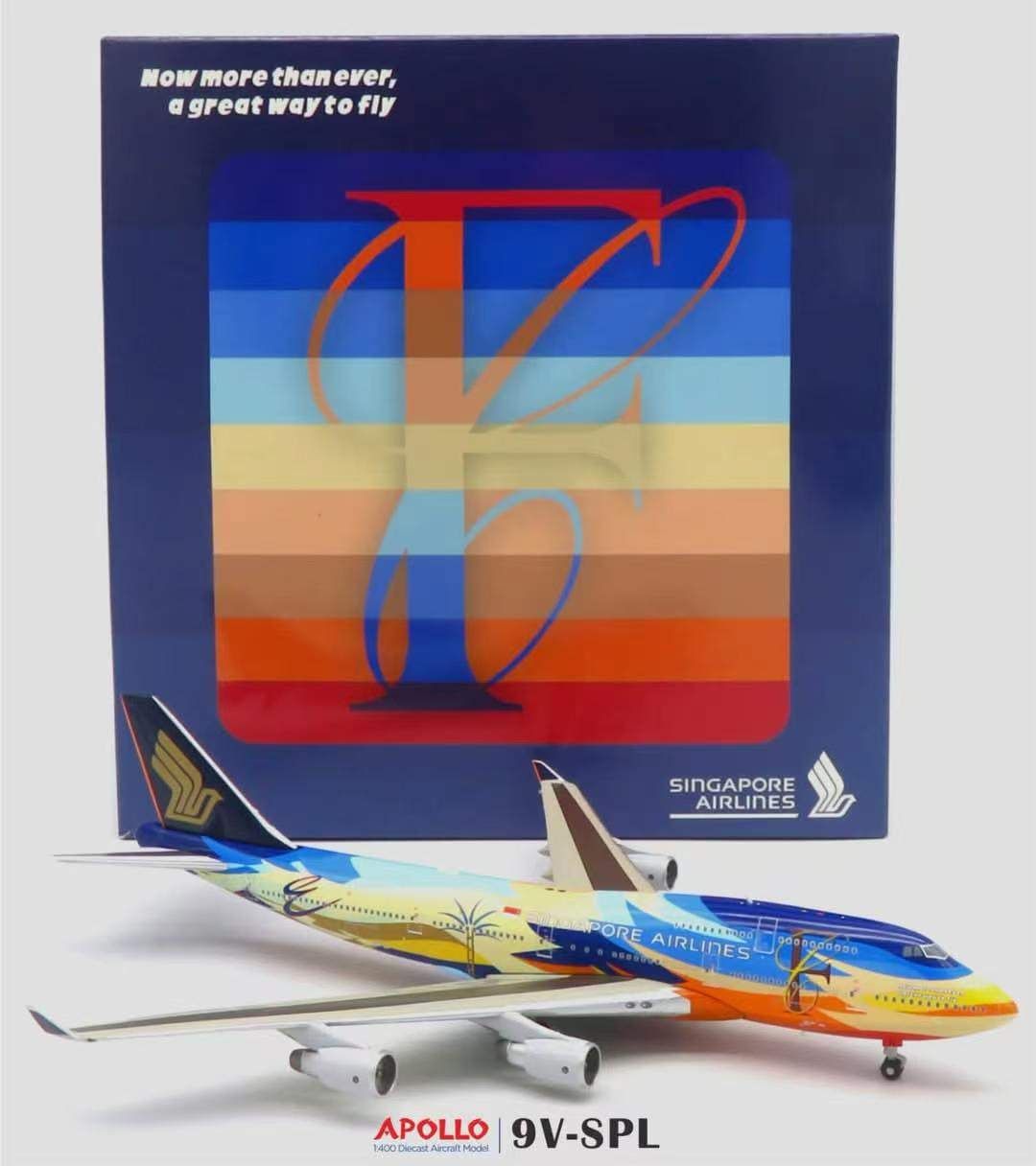 Apollo 1/400 新加玻航空 747-400 七色鳥彩繪 9V-SPK  9V-SPL